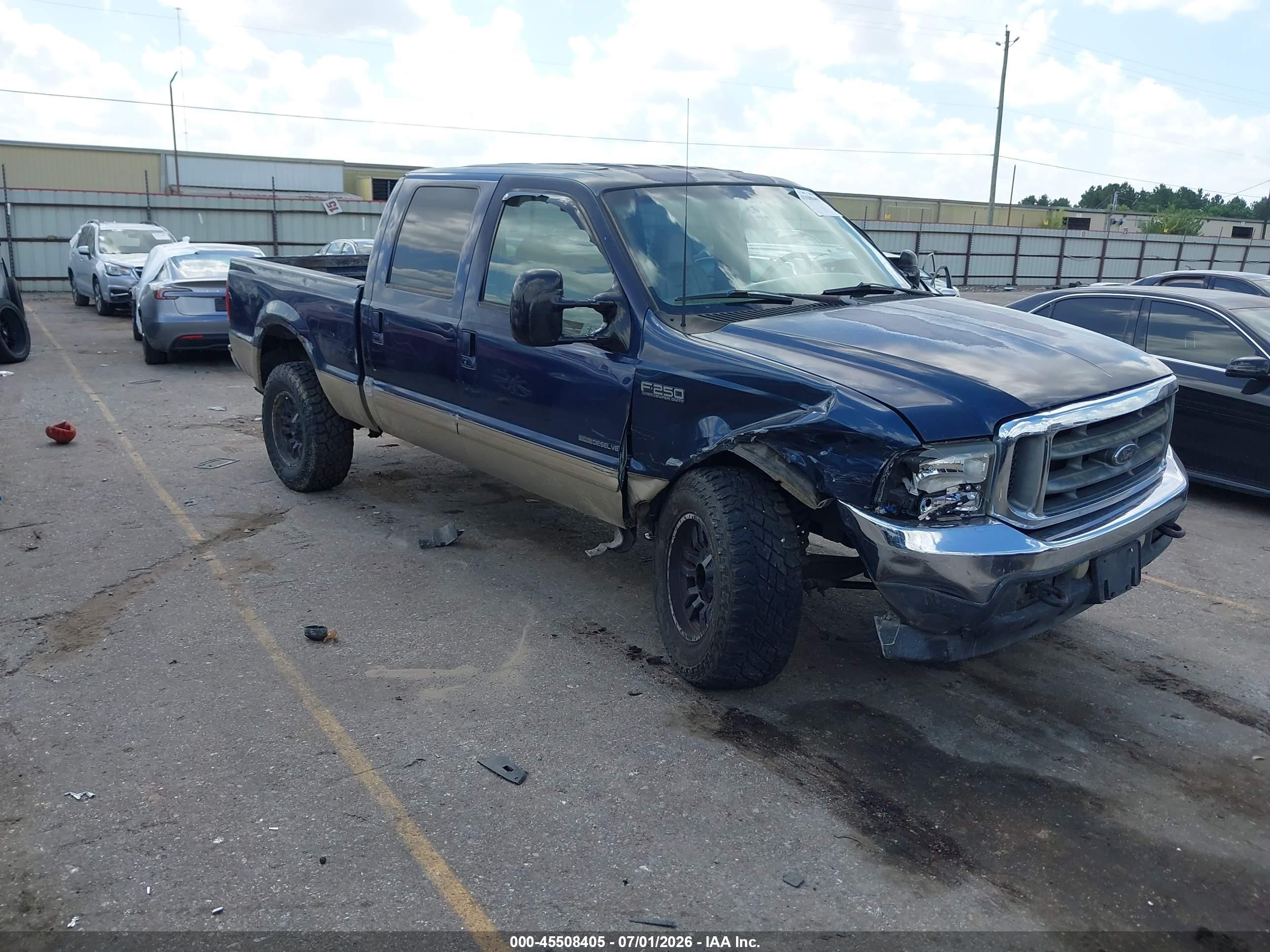 2001 Ford F-250 Lariat/xl/xlt Dark Blue vin: 1FTNW20F91EC50278