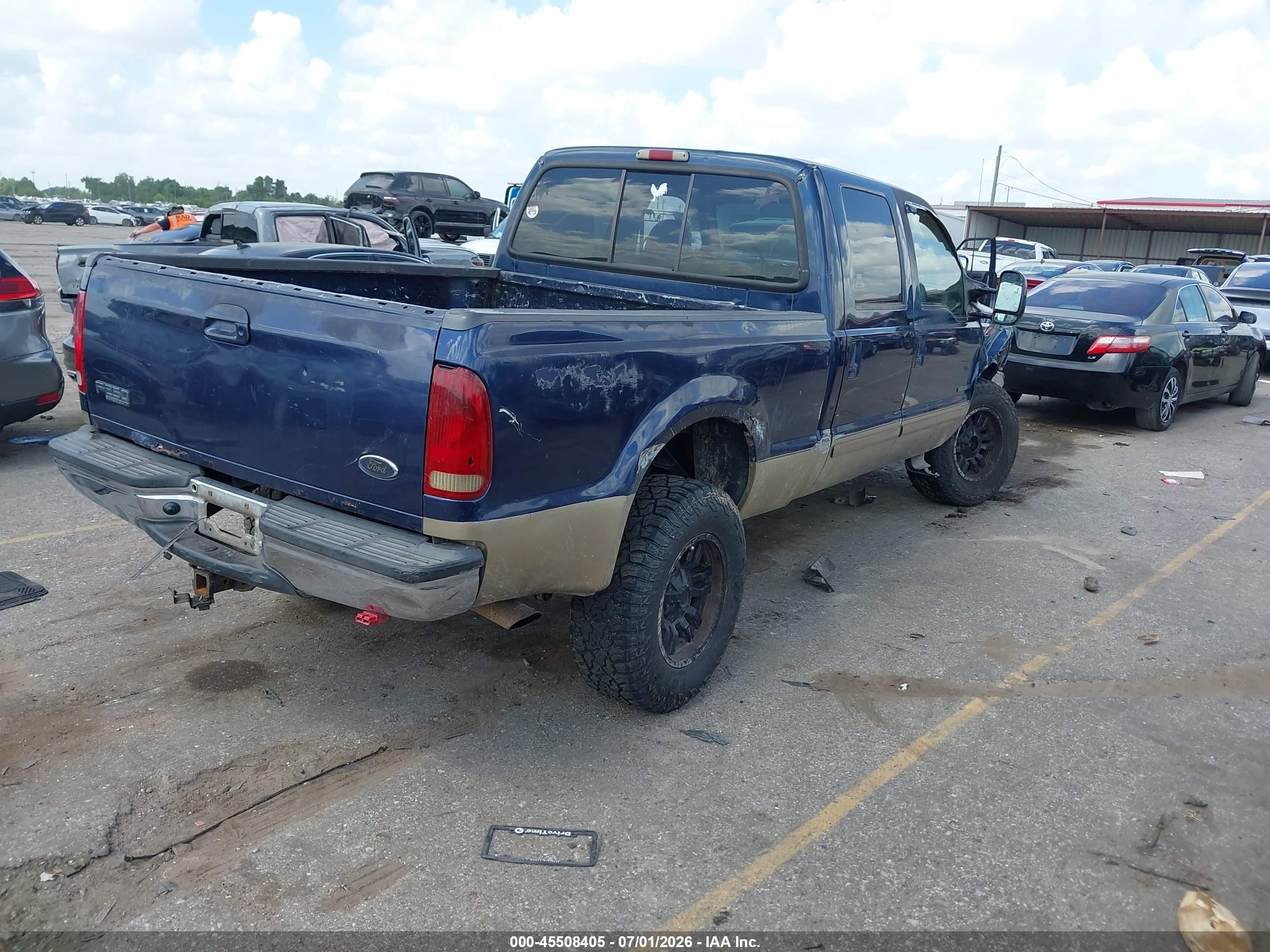 2001 Ford F-250 Lariat/xl/xlt Dark Blue vin: 1FTNW20F91EC50278
