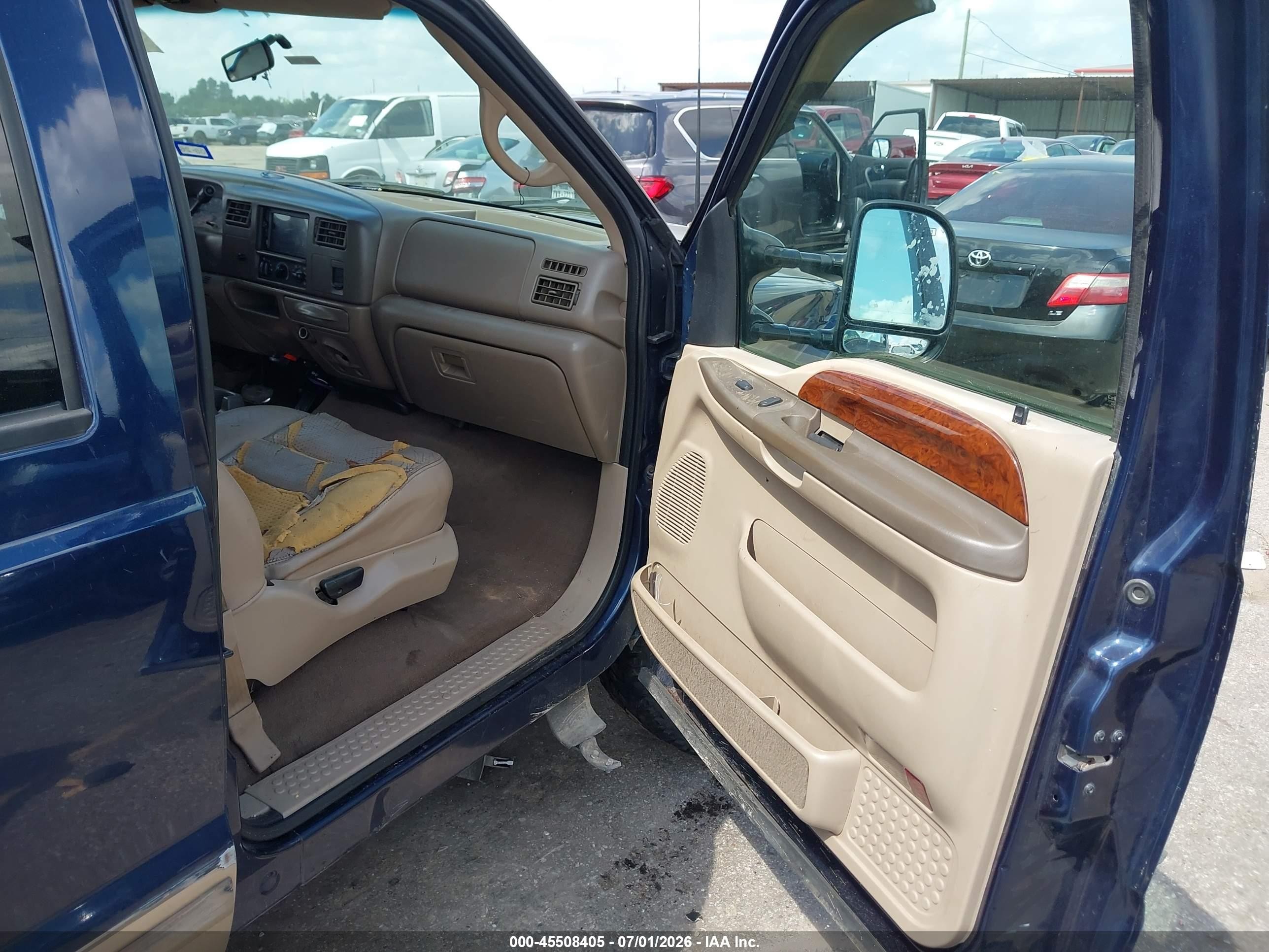 2001 Ford F-250 Lariat/xl/xlt Dark Blue vin: 1FTNW20F91EC50278