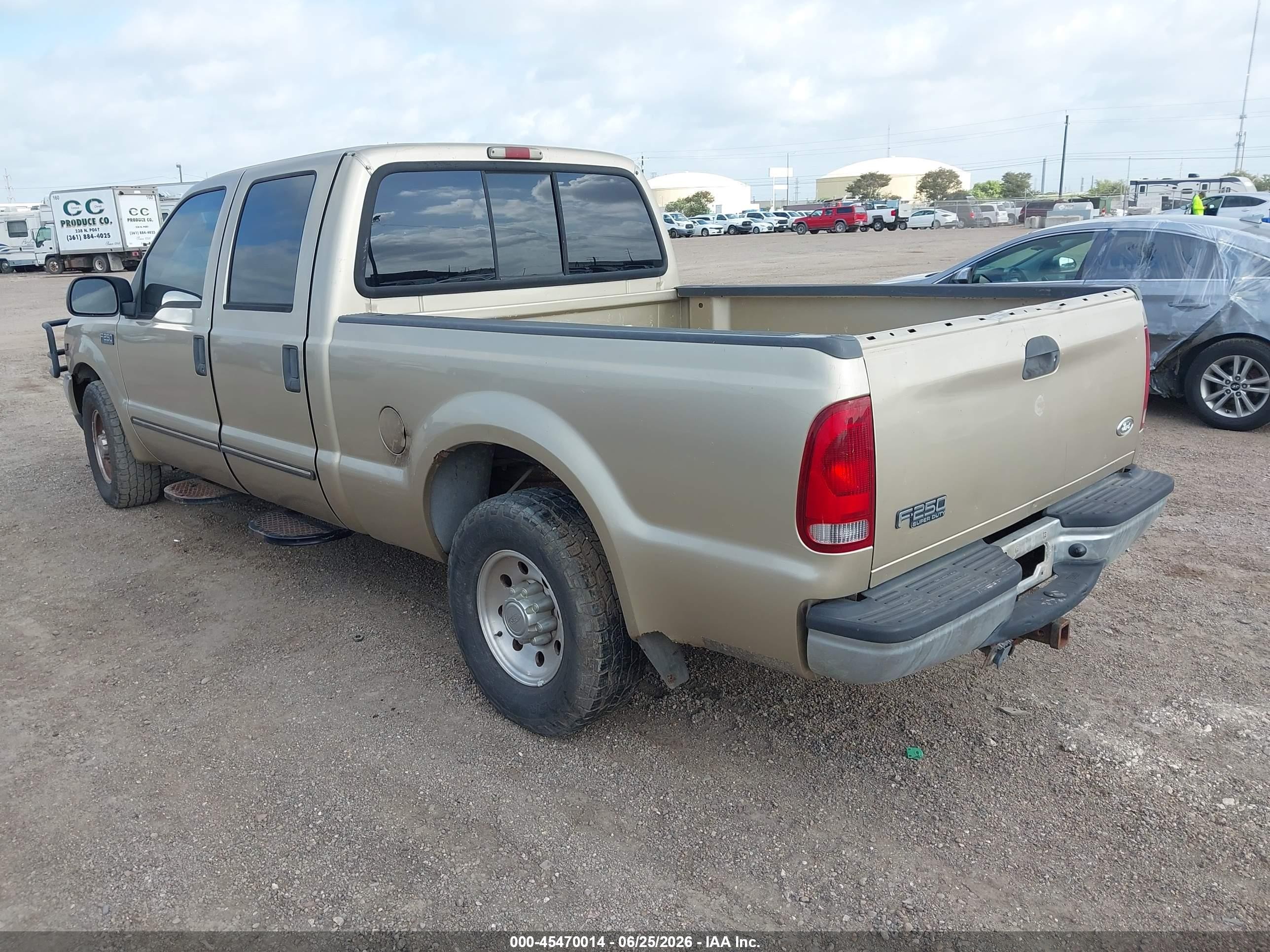 2000 Ford F-250 Lariat/xl/xlt Beige vin: 1FTNW20L6YED90448