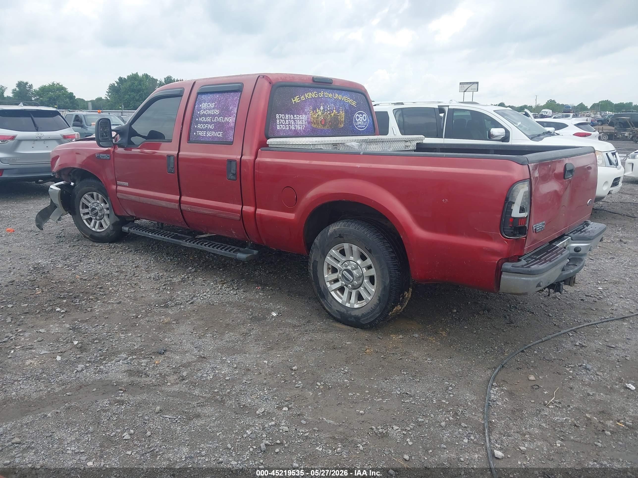 2003 Ford F-250 Lariat/xl/xlt Red vin: 1FTNW20P23EB51748