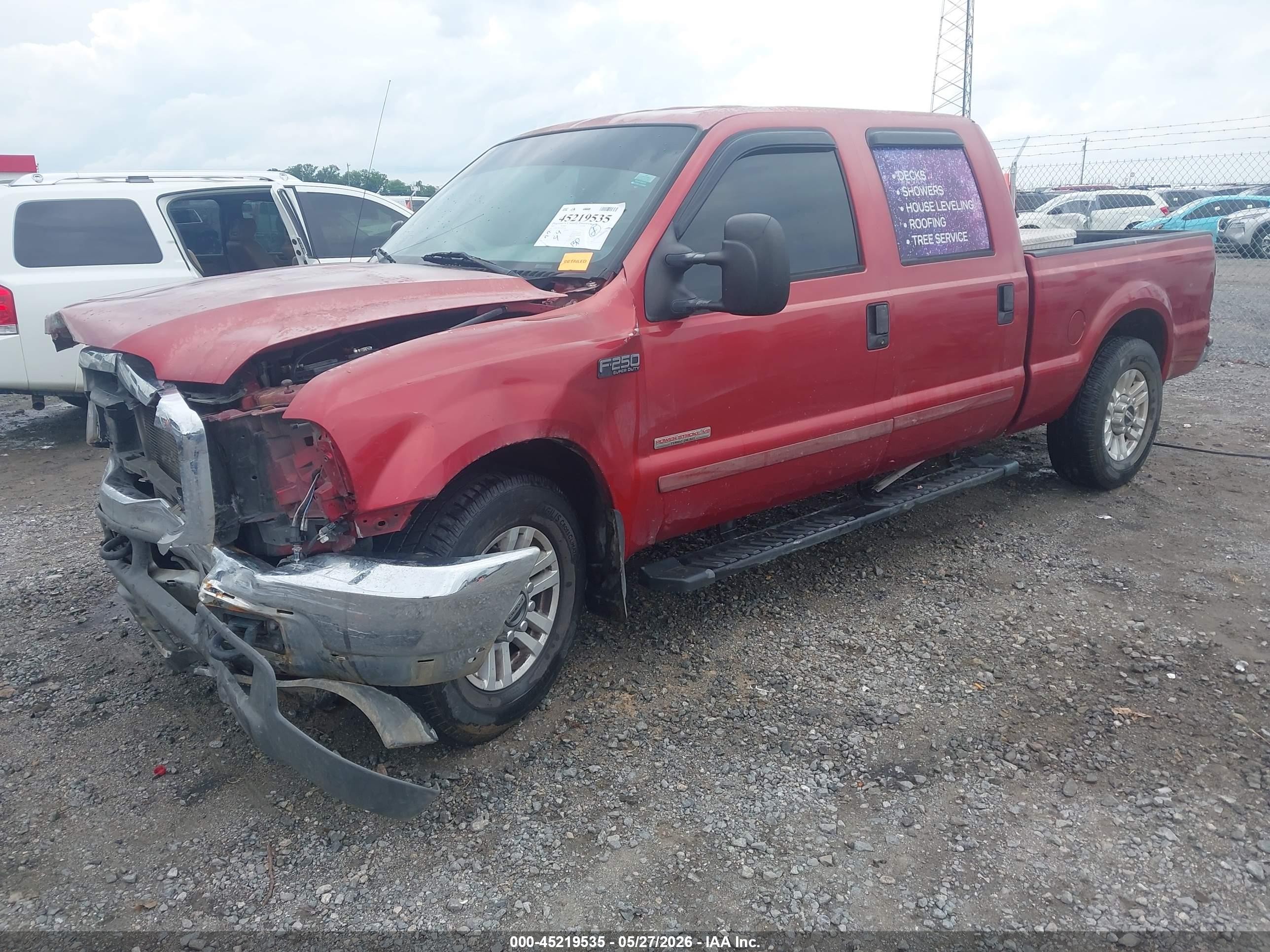 2003 Ford F-250 Lariat/xl/xlt Red vin: 1FTNW20P23EB51748