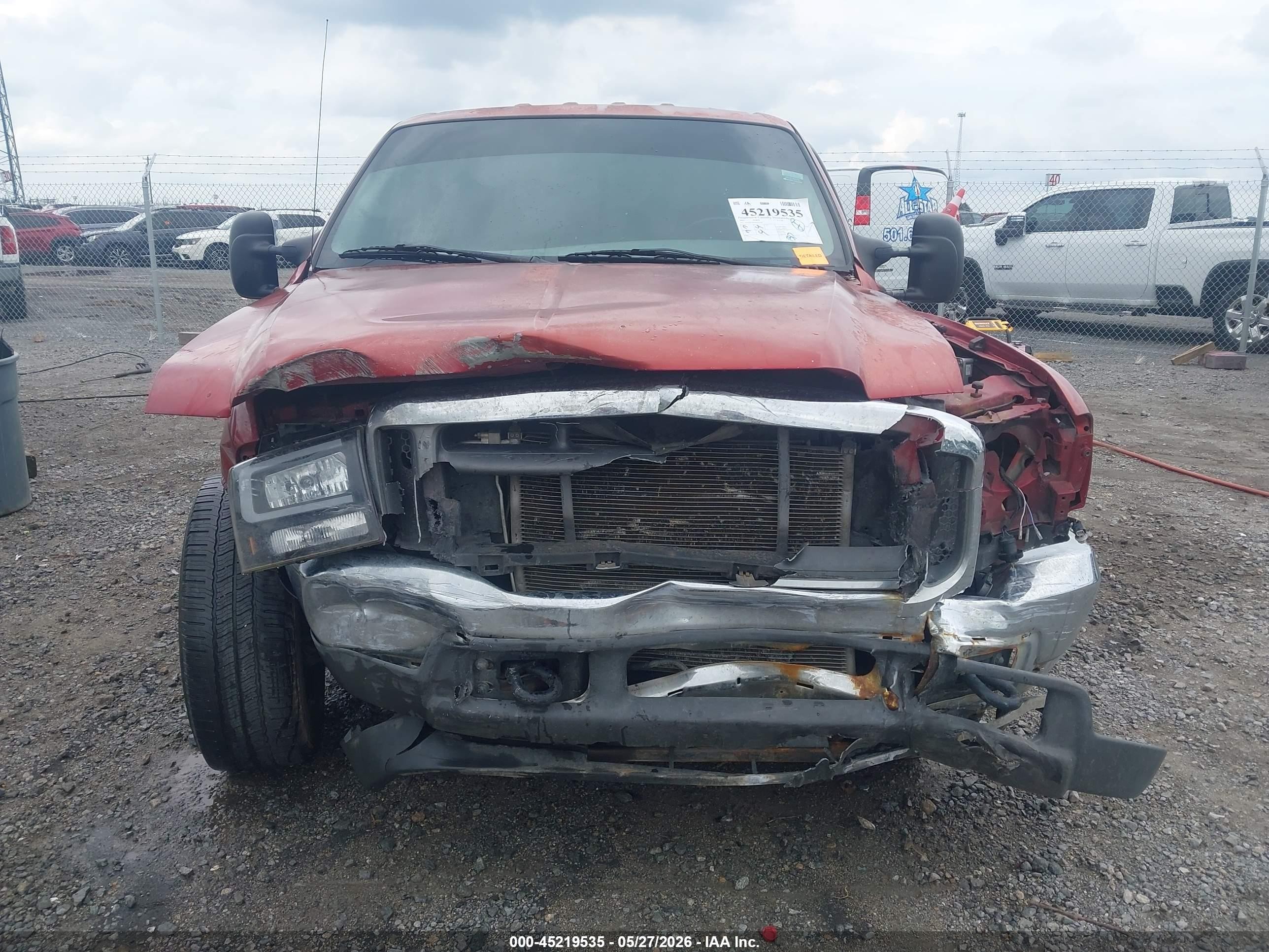2003 Ford F-250 Lariat/xl/xlt Red vin: 1FTNW20P23EB51748