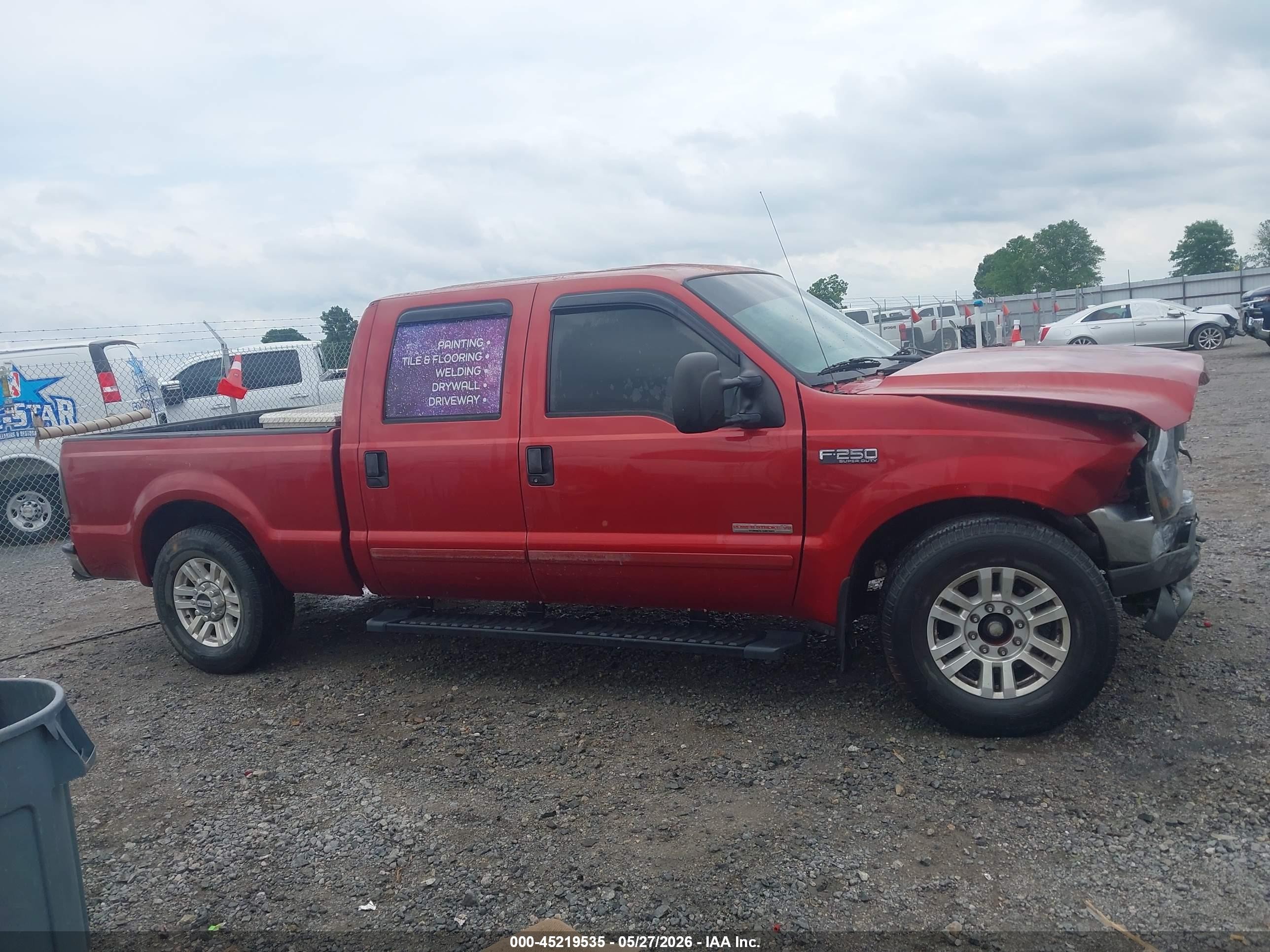 2003 Ford F-250 Lariat/xl/xlt Red vin: 1FTNW20P23EB51748