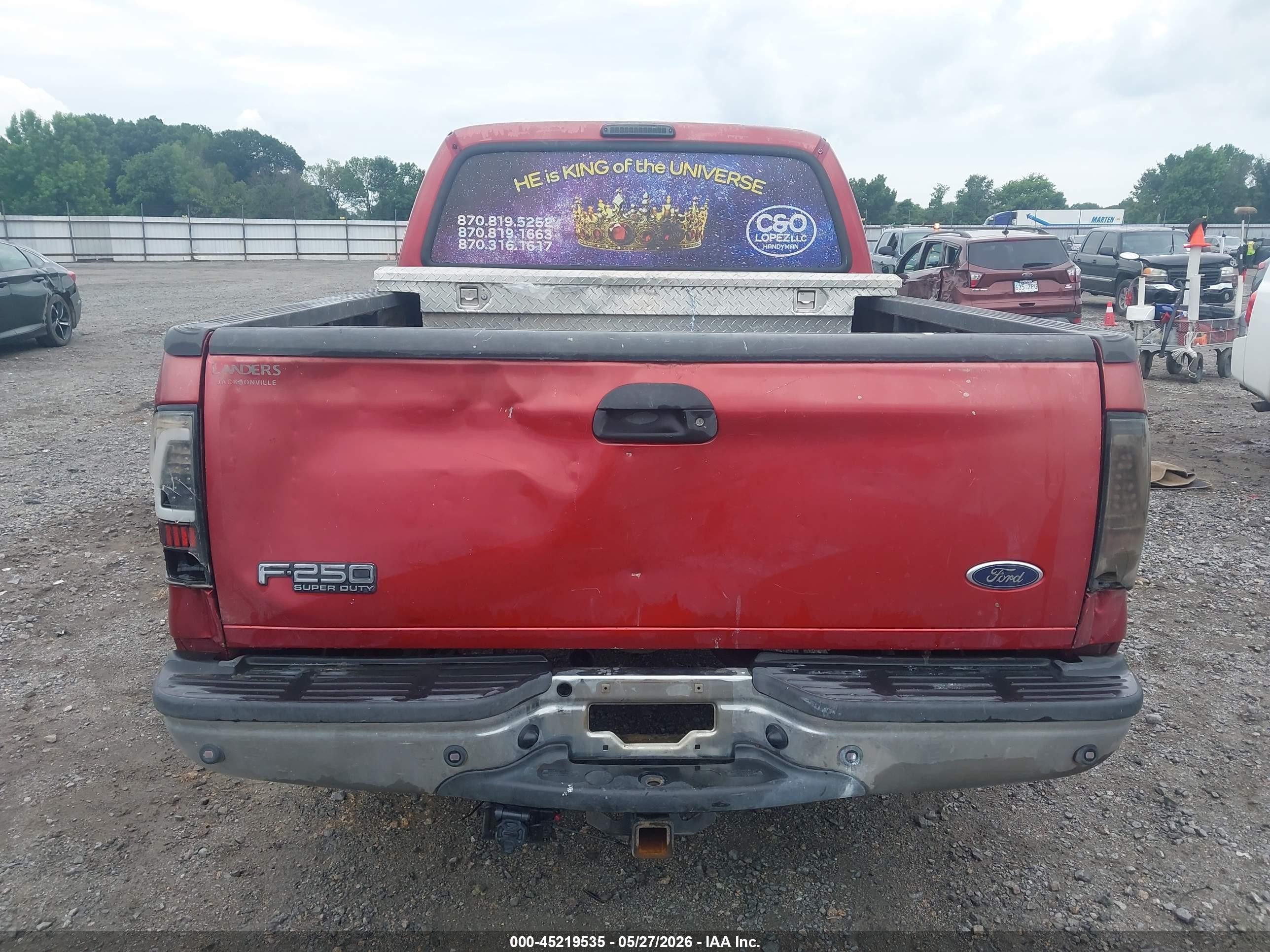 2003 Ford F-250 Lariat/xl/xlt Red vin: 1FTNW20P23EB51748