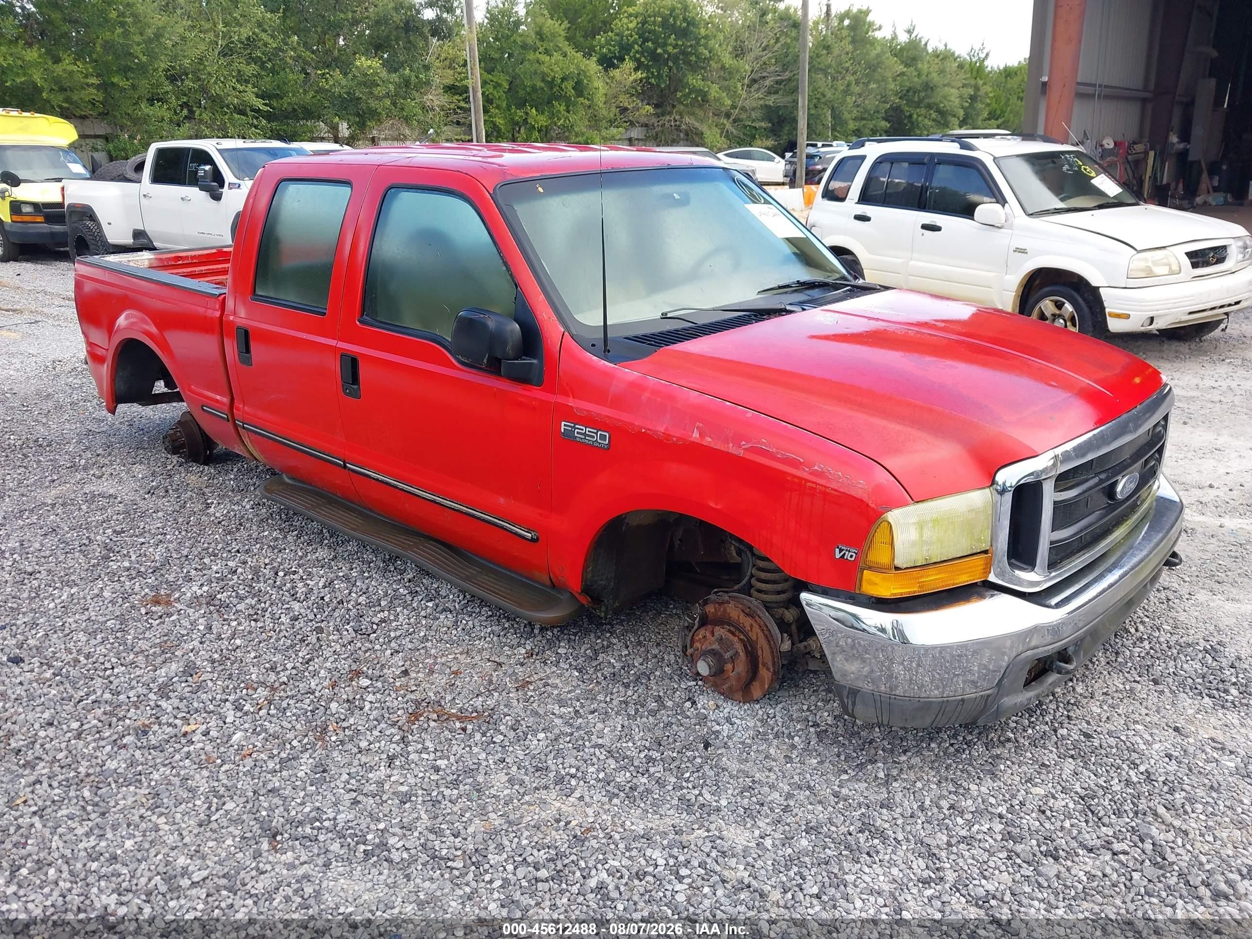 1999 Ford F-250 Lariat/xl/xlt Red vin: 1FTNW20S7XEA51610
