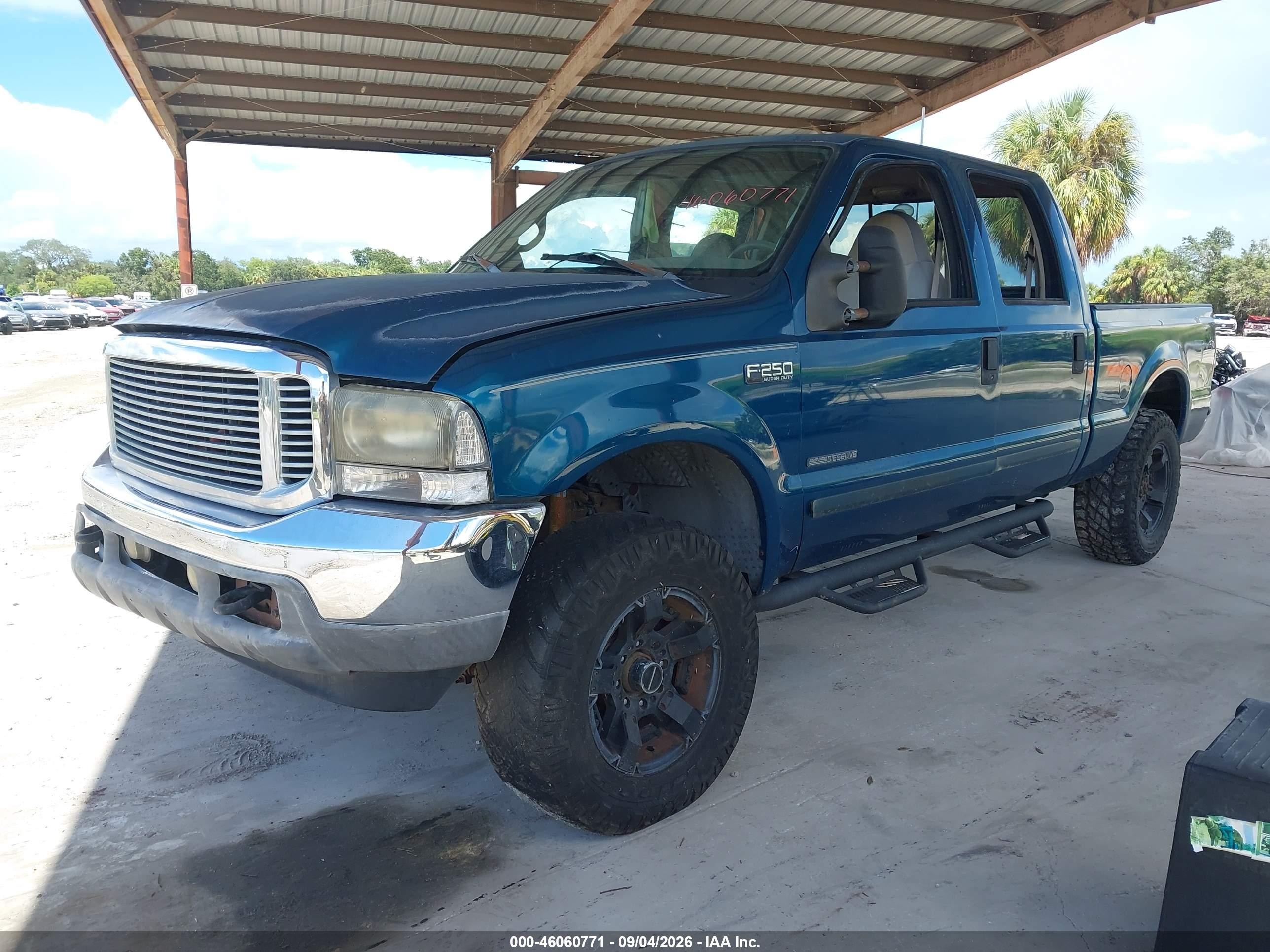 2001 Ford F-250 Lariat/xl/xlt Teal vin: 1FTNW21F01EC57456