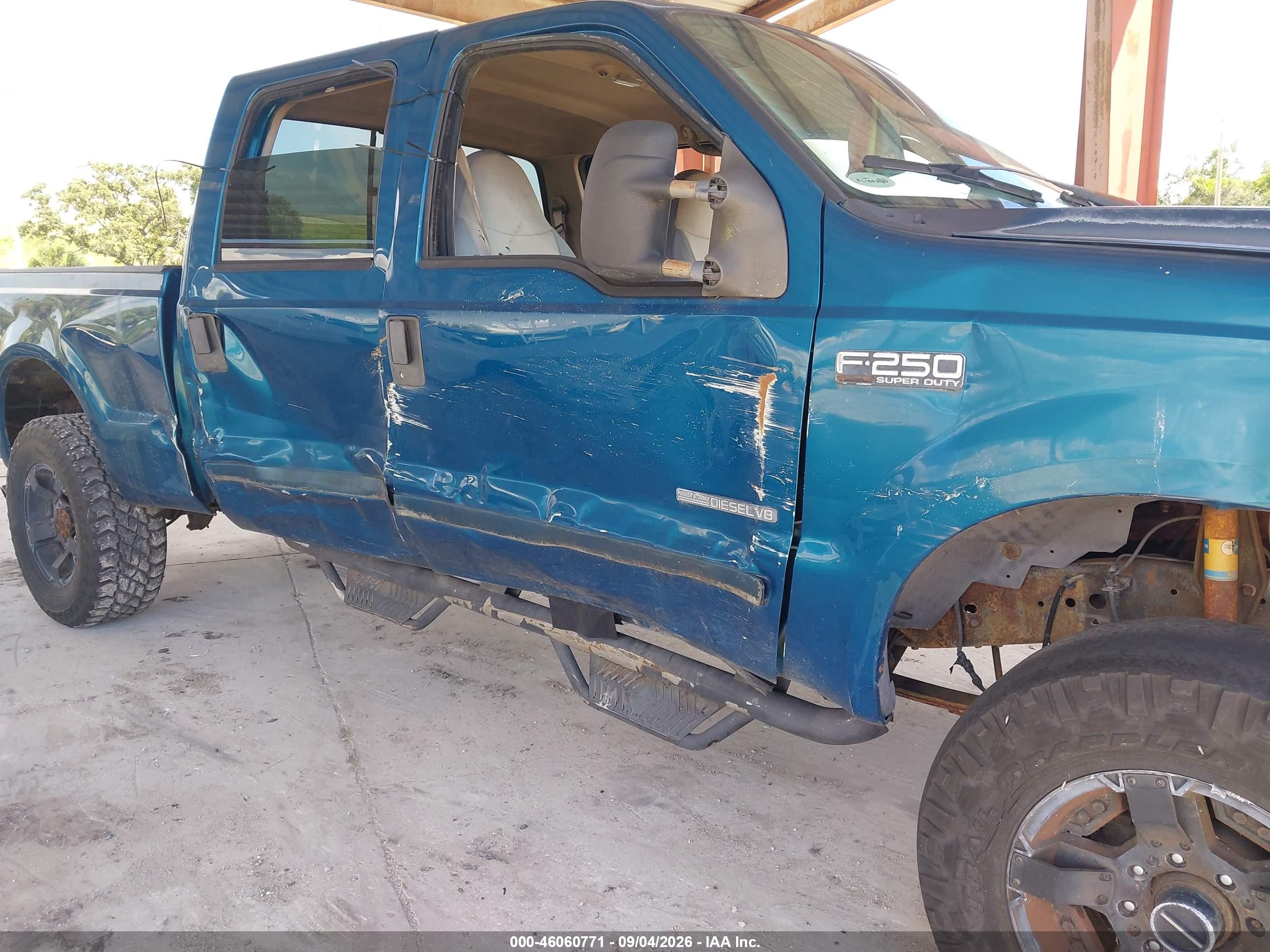 2001 Ford F-250 Lariat/xl/xlt Teal vin: 1FTNW21F01EC57456