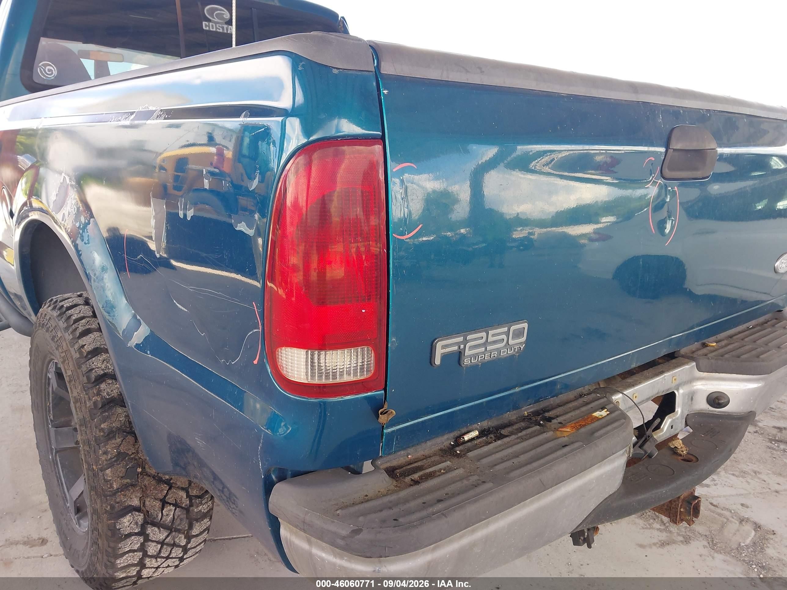 2001 Ford F-250 Lariat/xl/xlt Teal vin: 1FTNW21F01EC57456
