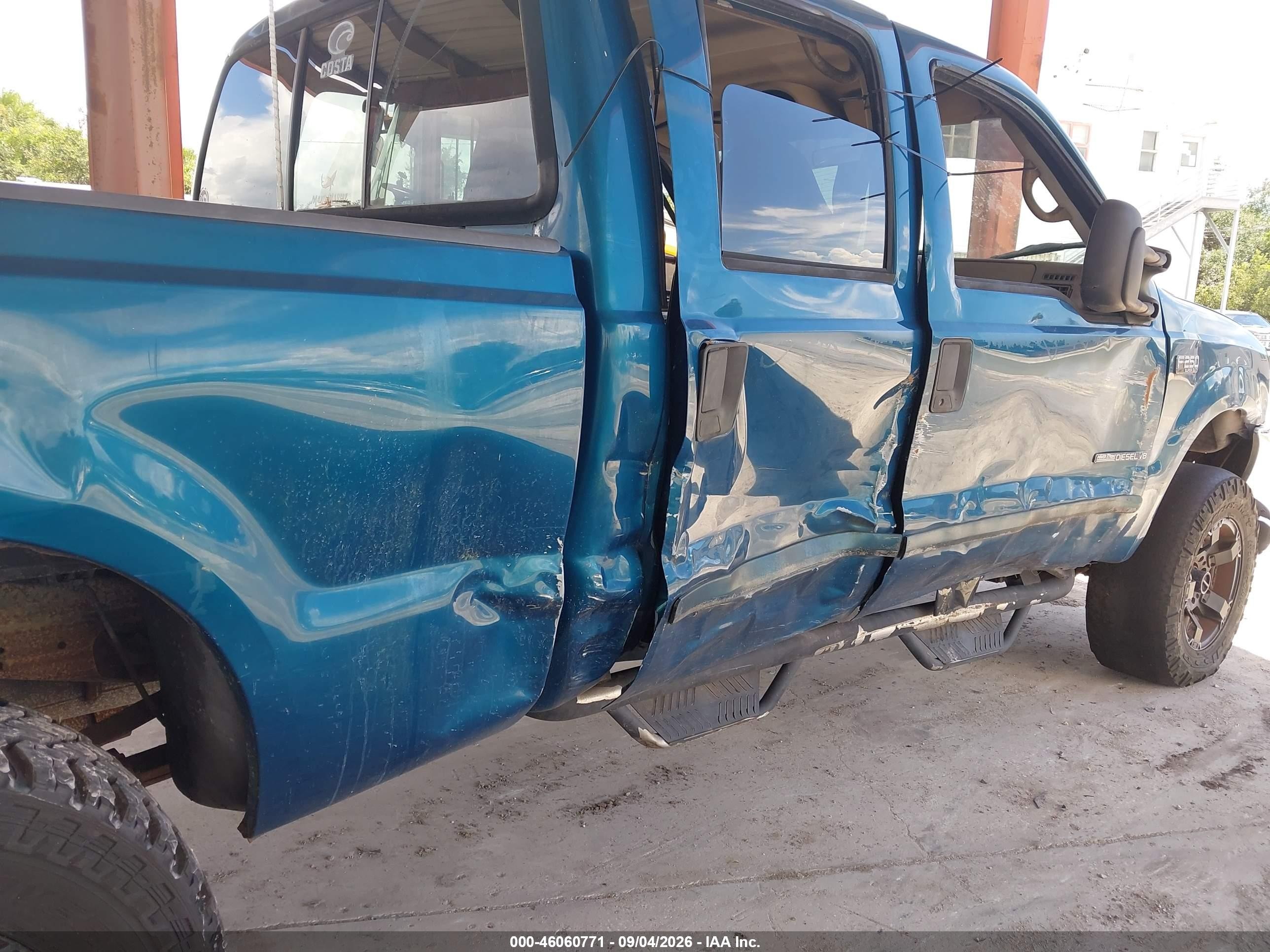 2001 Ford F-250 Lariat/xl/xlt Teal vin: 1FTNW21F01EC57456