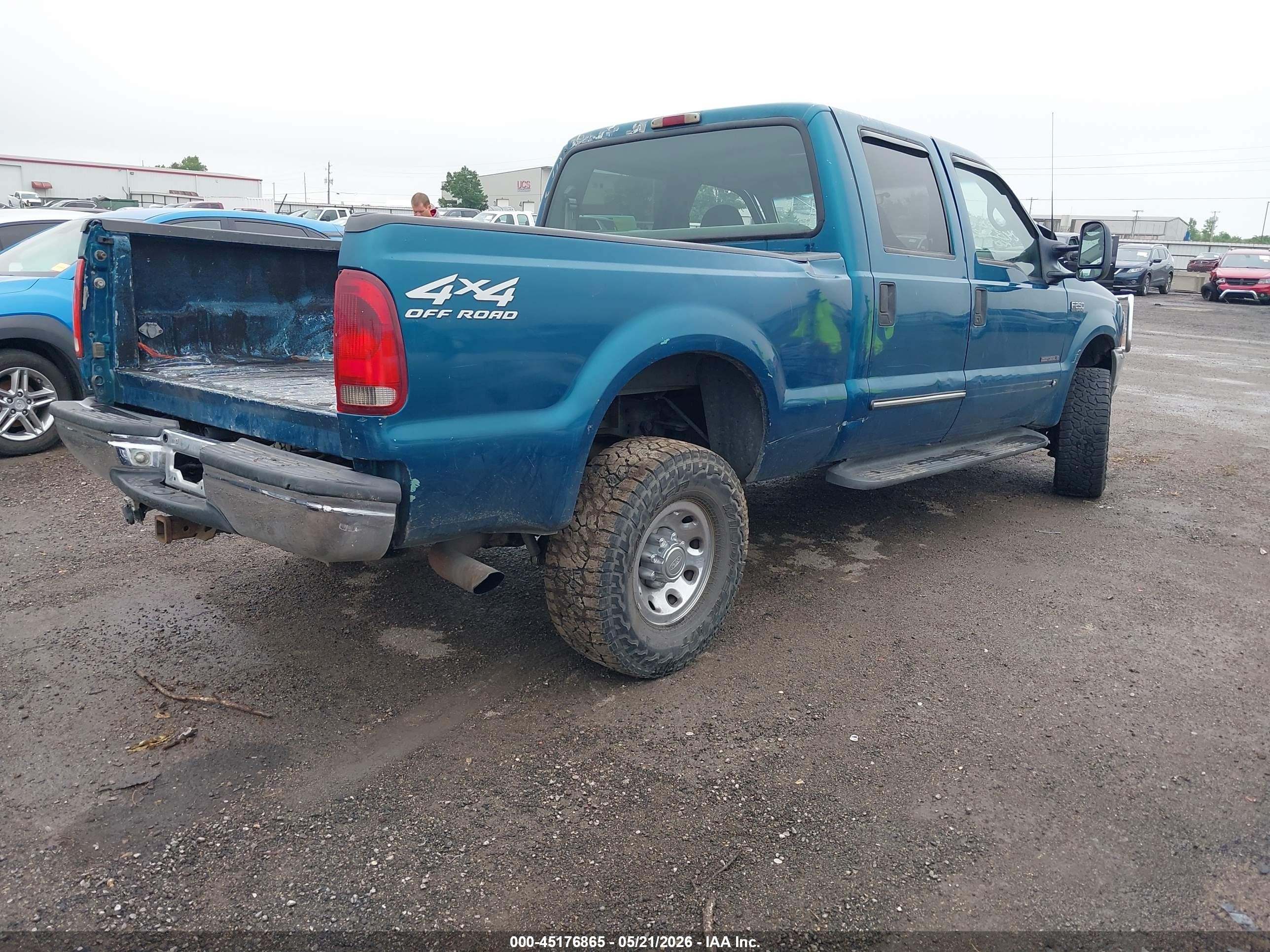 2000 Ford F-250 Lariat/xl/xlt Green vin: 1FTNW21F0YED27077