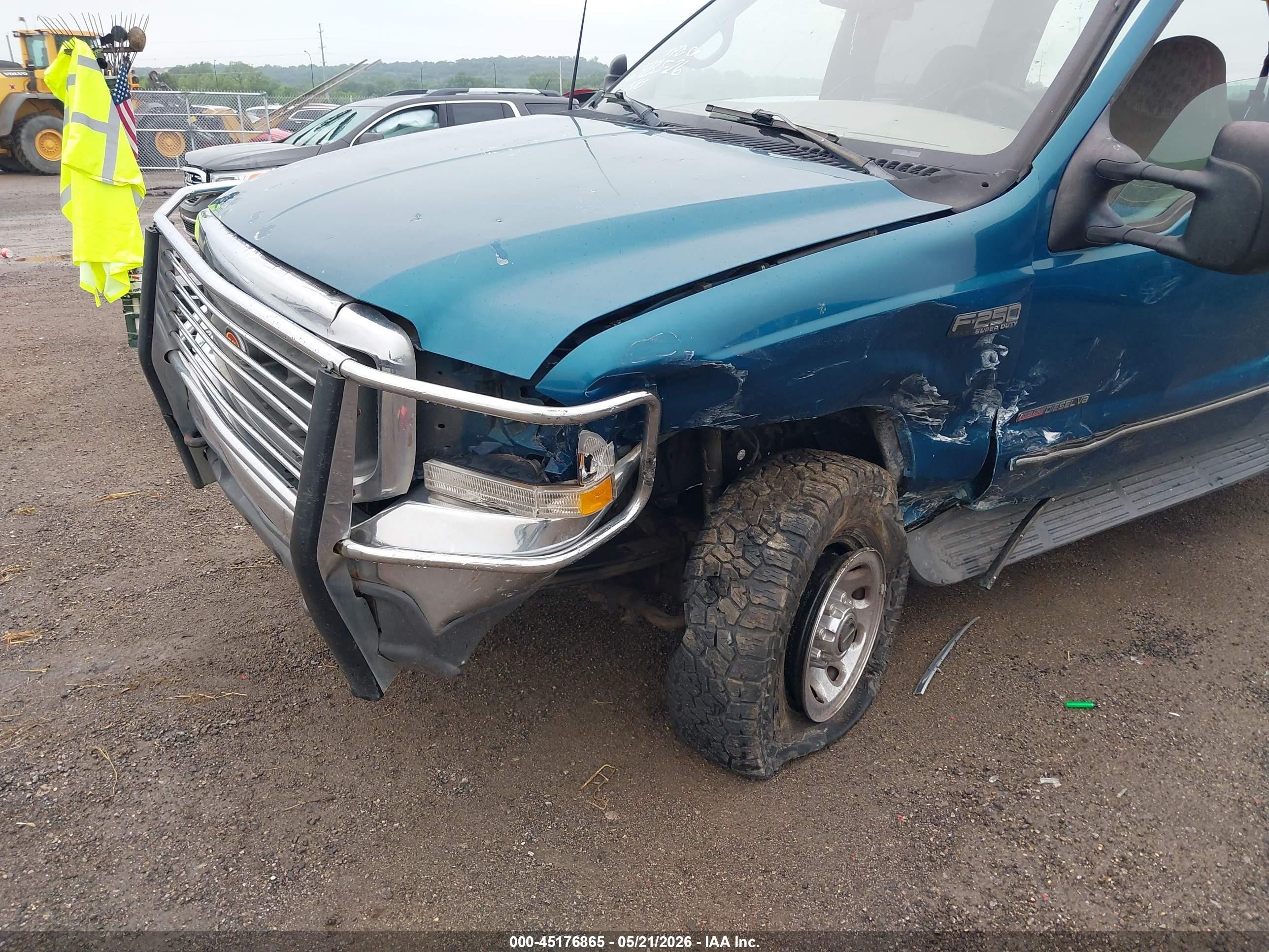 2000 Ford F-250 Lariat/xl/xlt Green vin: 1FTNW21F0YED27077