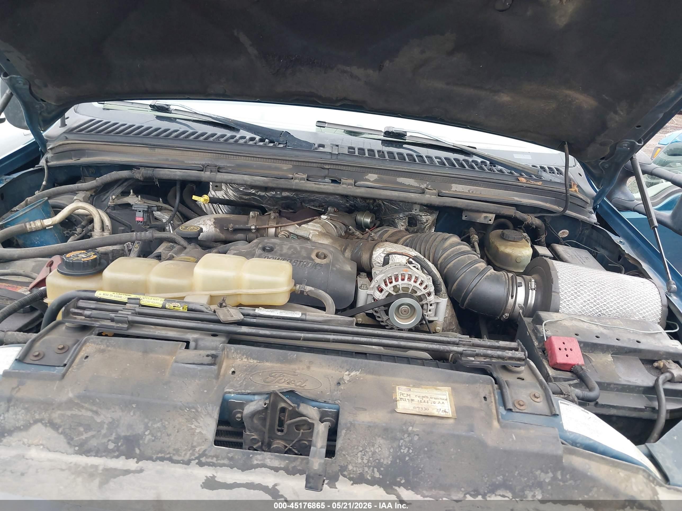 2000 Ford F-250 Lariat/xl/xlt Green vin: 1FTNW21F0YED27077