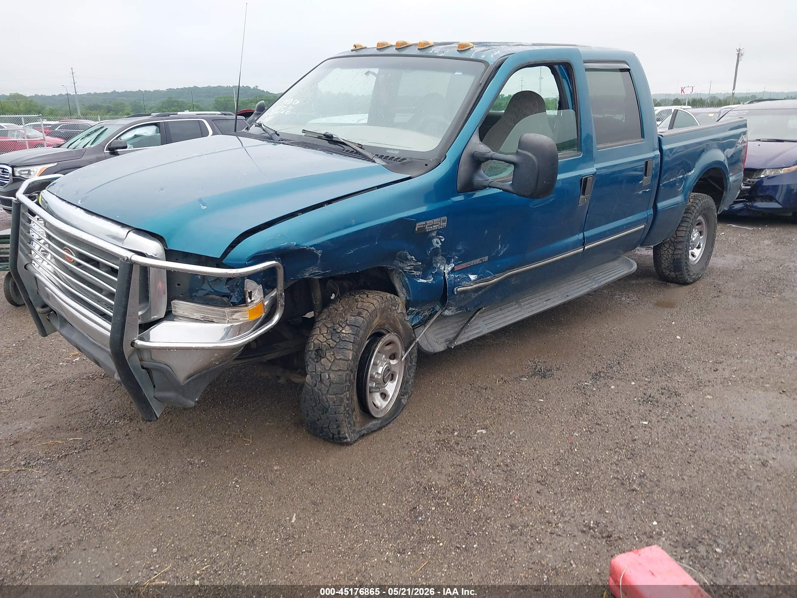 2000 Ford F-250 Lariat/xl/xlt Green vin: 1FTNW21F0YED27077