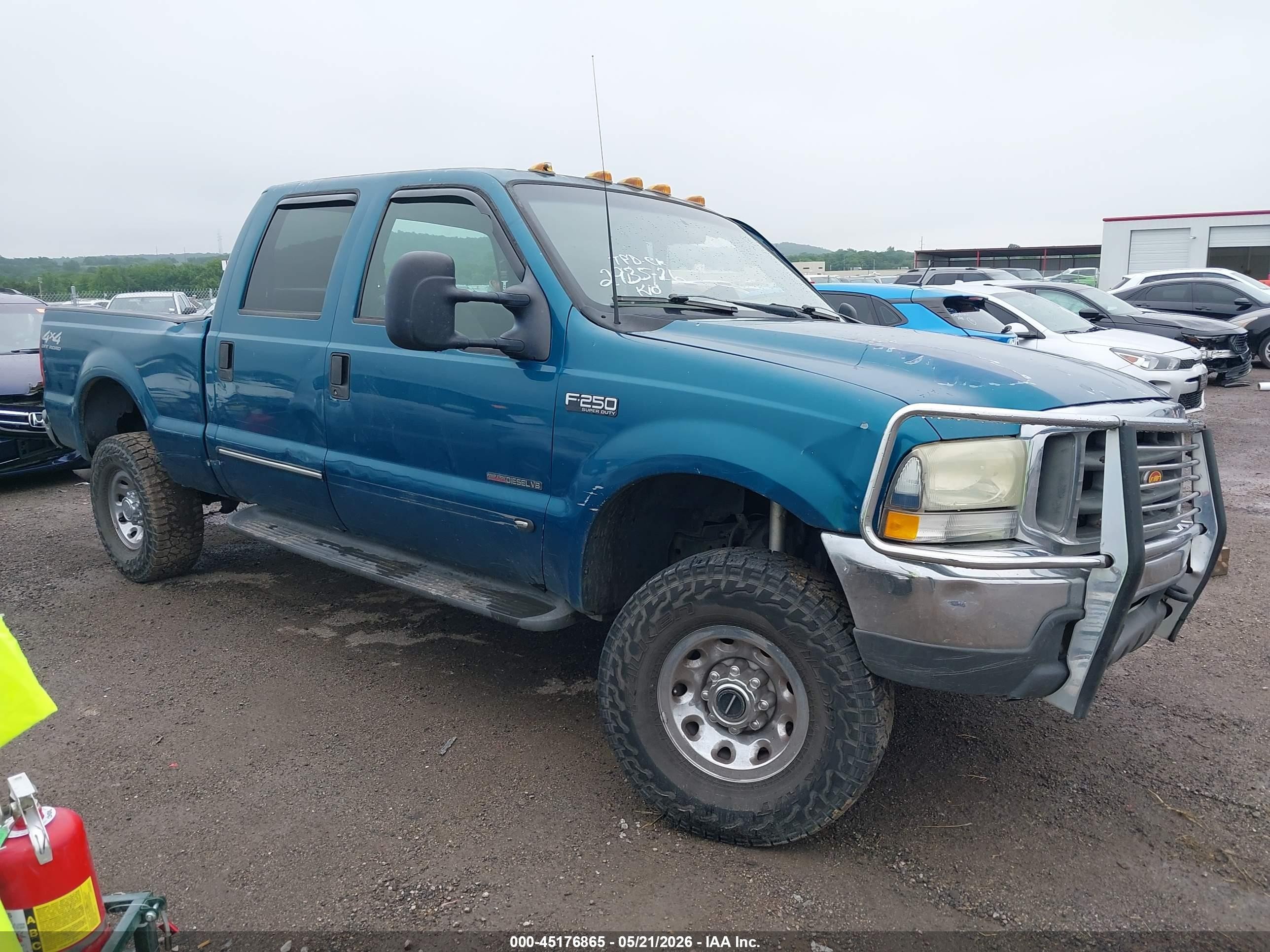 2000 Ford F-250 Lariat/xl/xlt Green vin: 1FTNW21F0YED27077
