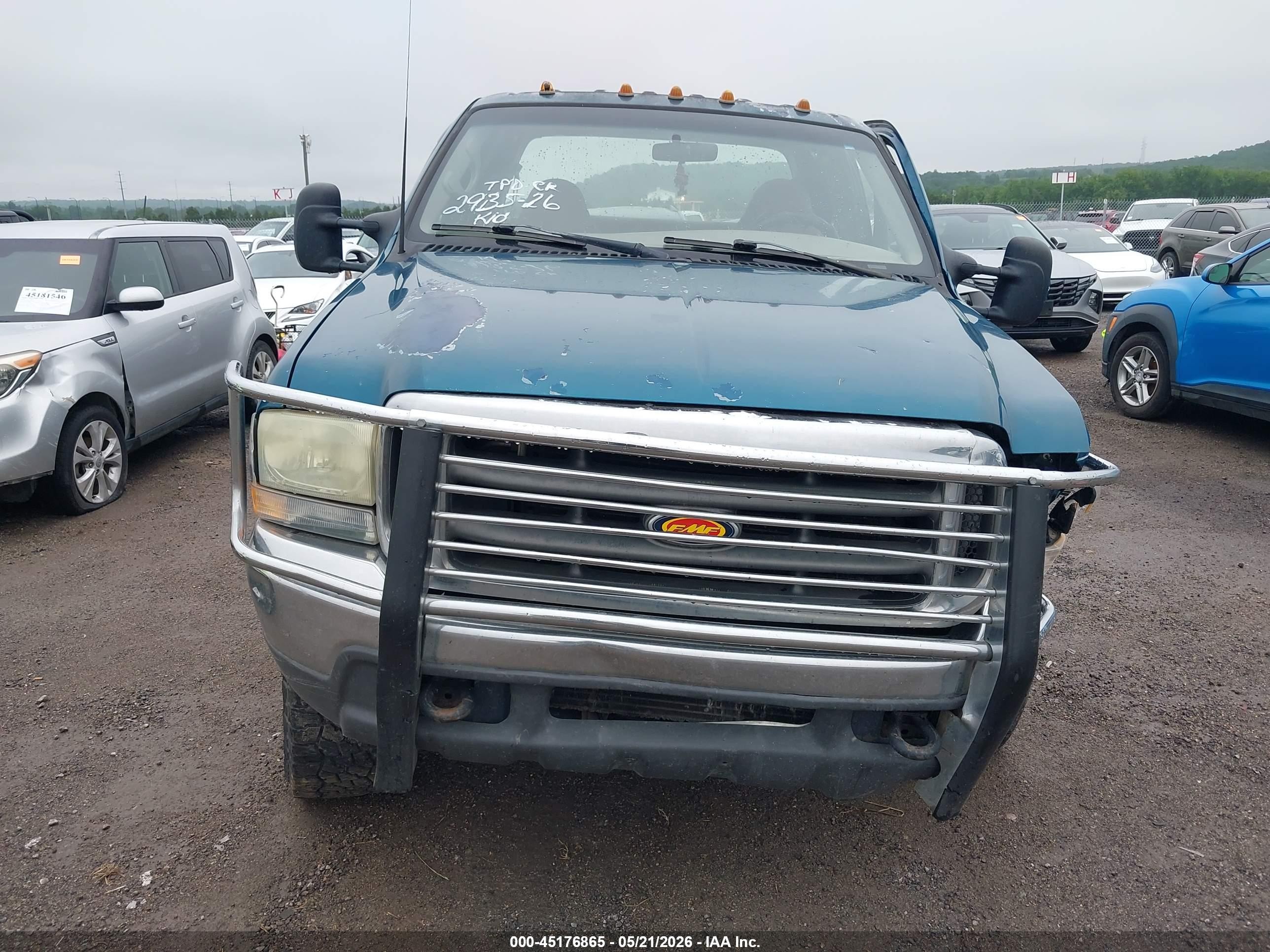 2000 Ford F-250 Lariat/xl/xlt Green vin: 1FTNW21F0YED27077