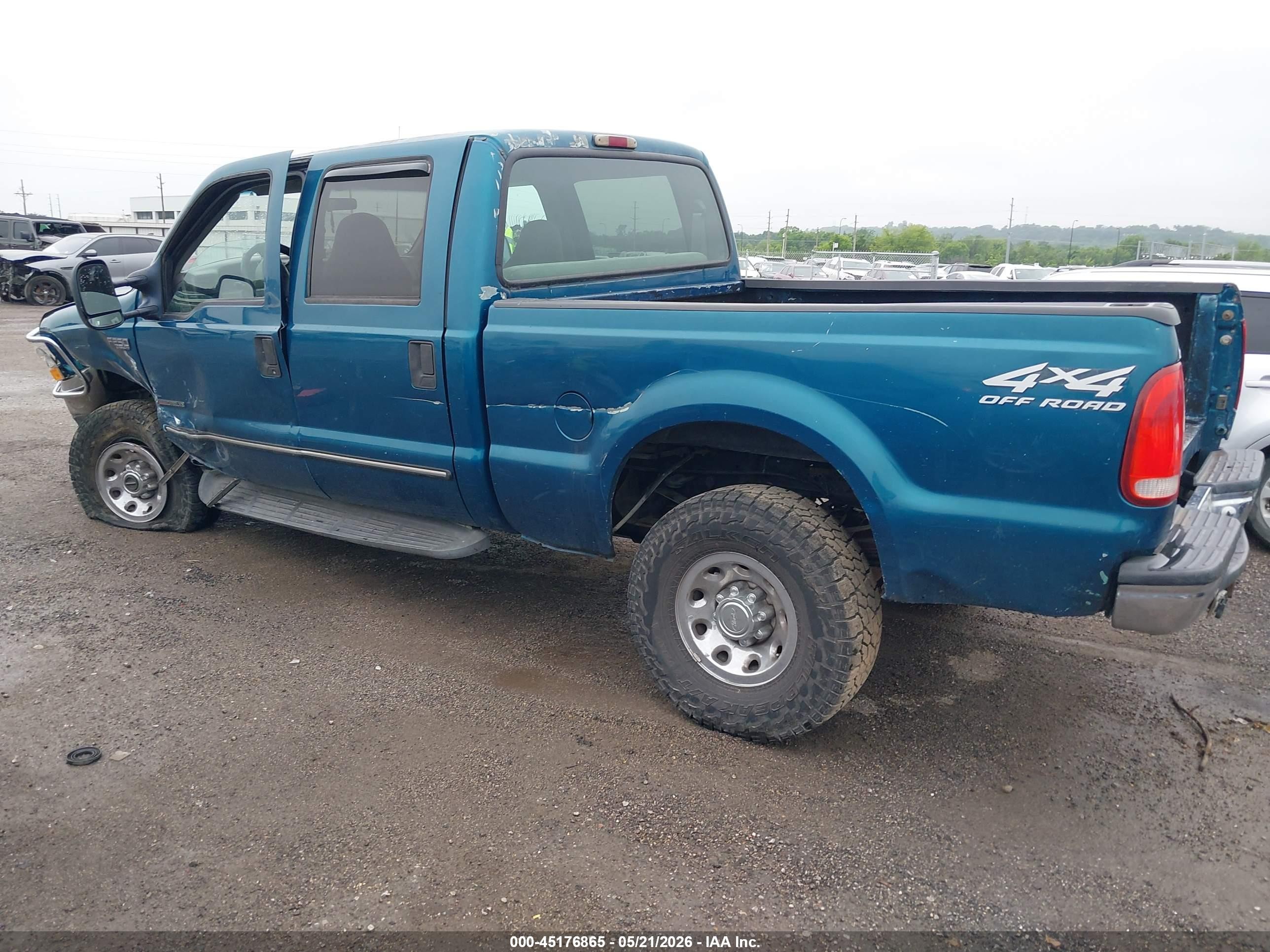 2000 Ford F-250 Lariat/xl/xlt Green vin: 1FTNW21F0YED27077