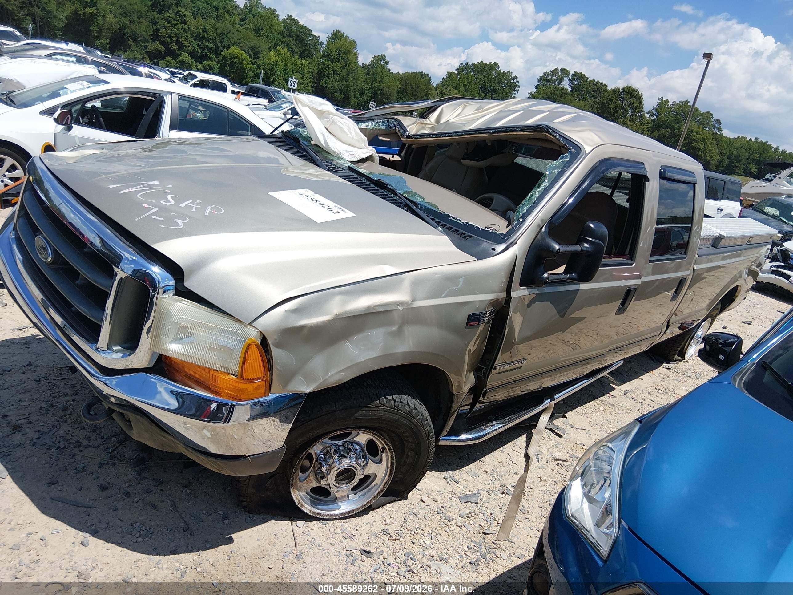 2001 Ford F250 Super Duty Желто-коричневый vin: 1FTNW21F21EB75793