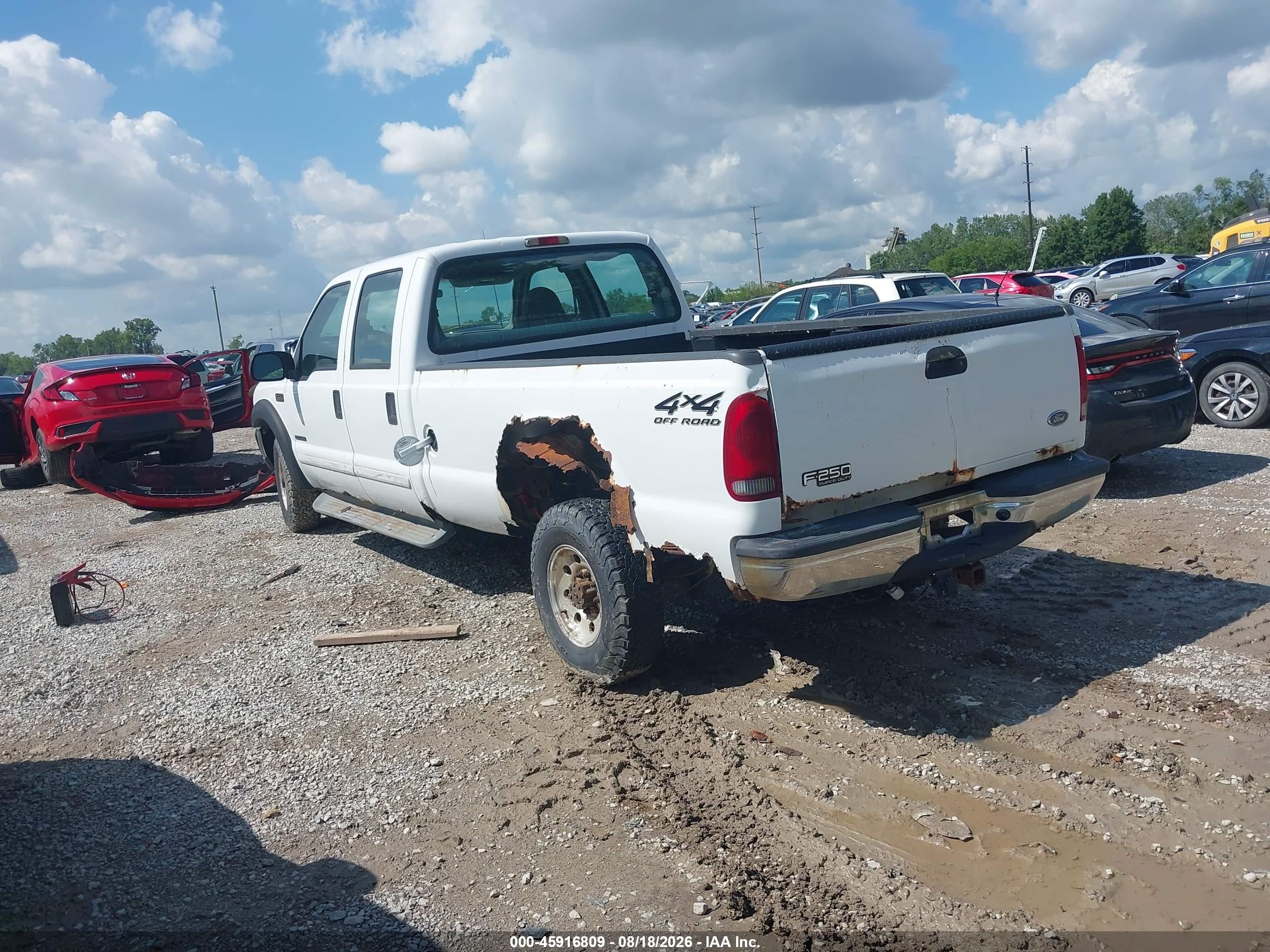 2001 Ford F-250 Lariat/xl/xlt Белый vin: 1FTNW21F21ED89361