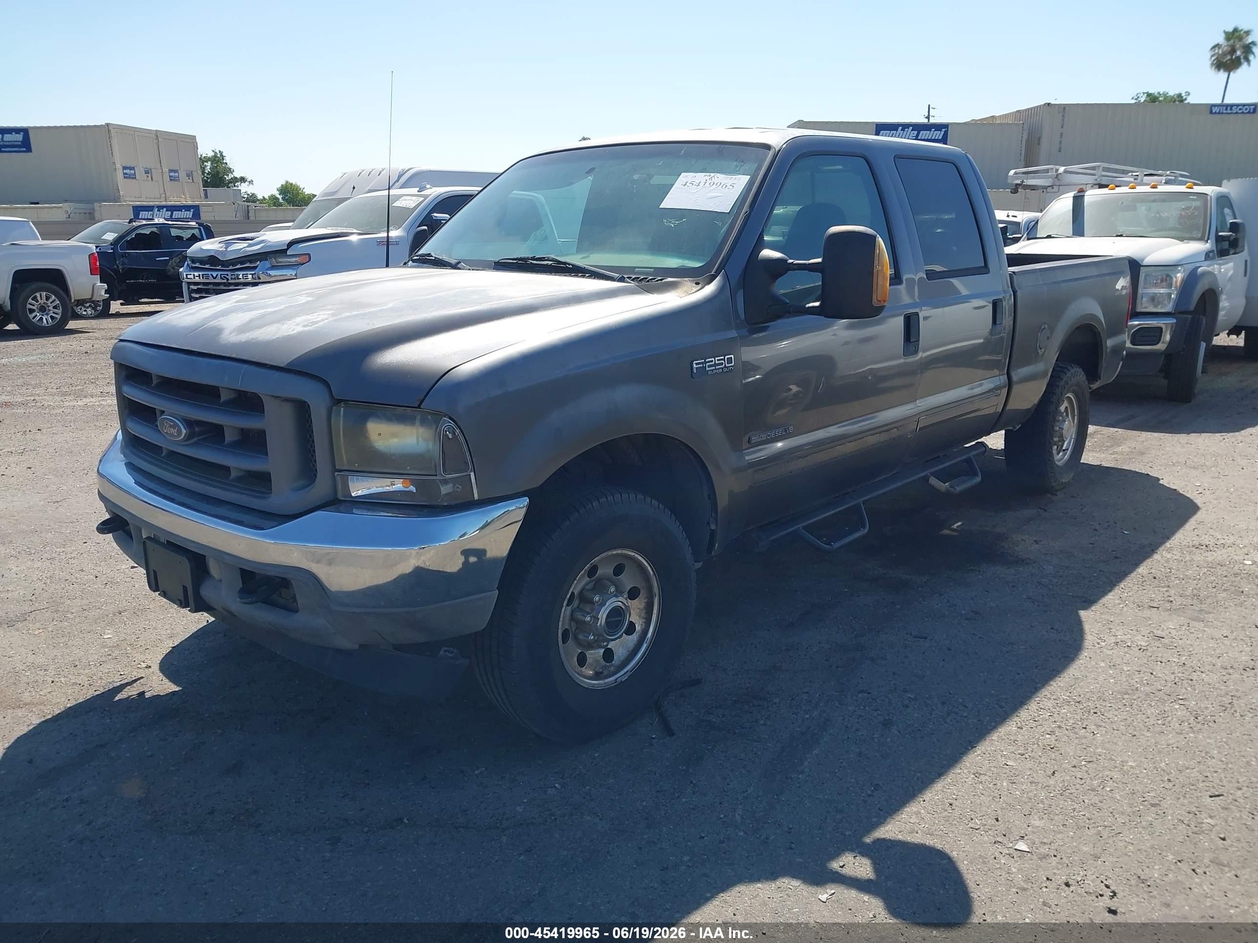 2002 Ford F-250 Lariat/xl/xlt Gray vin: 1FTNW21F22EB68988
