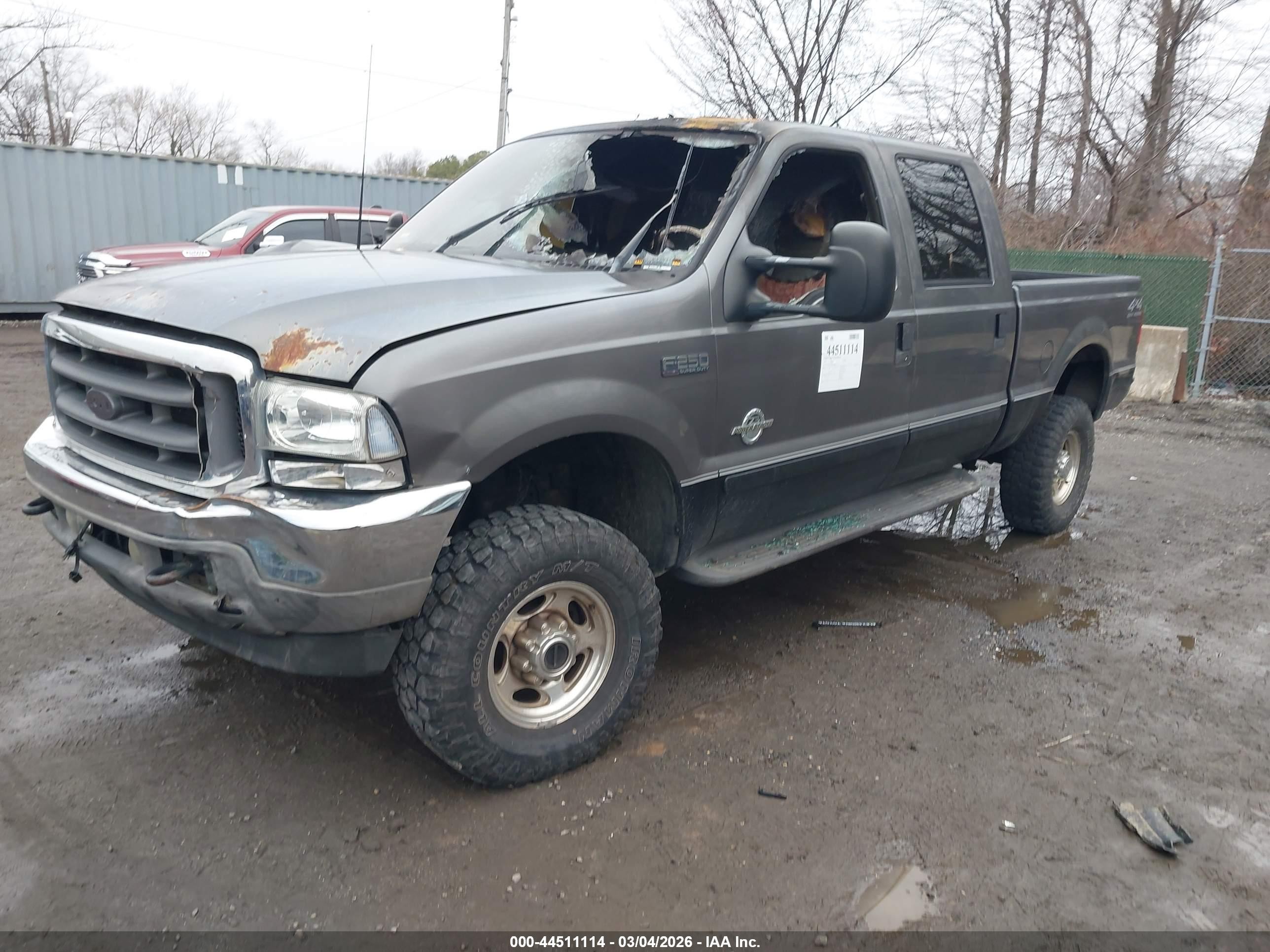 2002 Ford F-250 Lariat/xl/xlt Gray vin: 1FTNW21F42ED47873