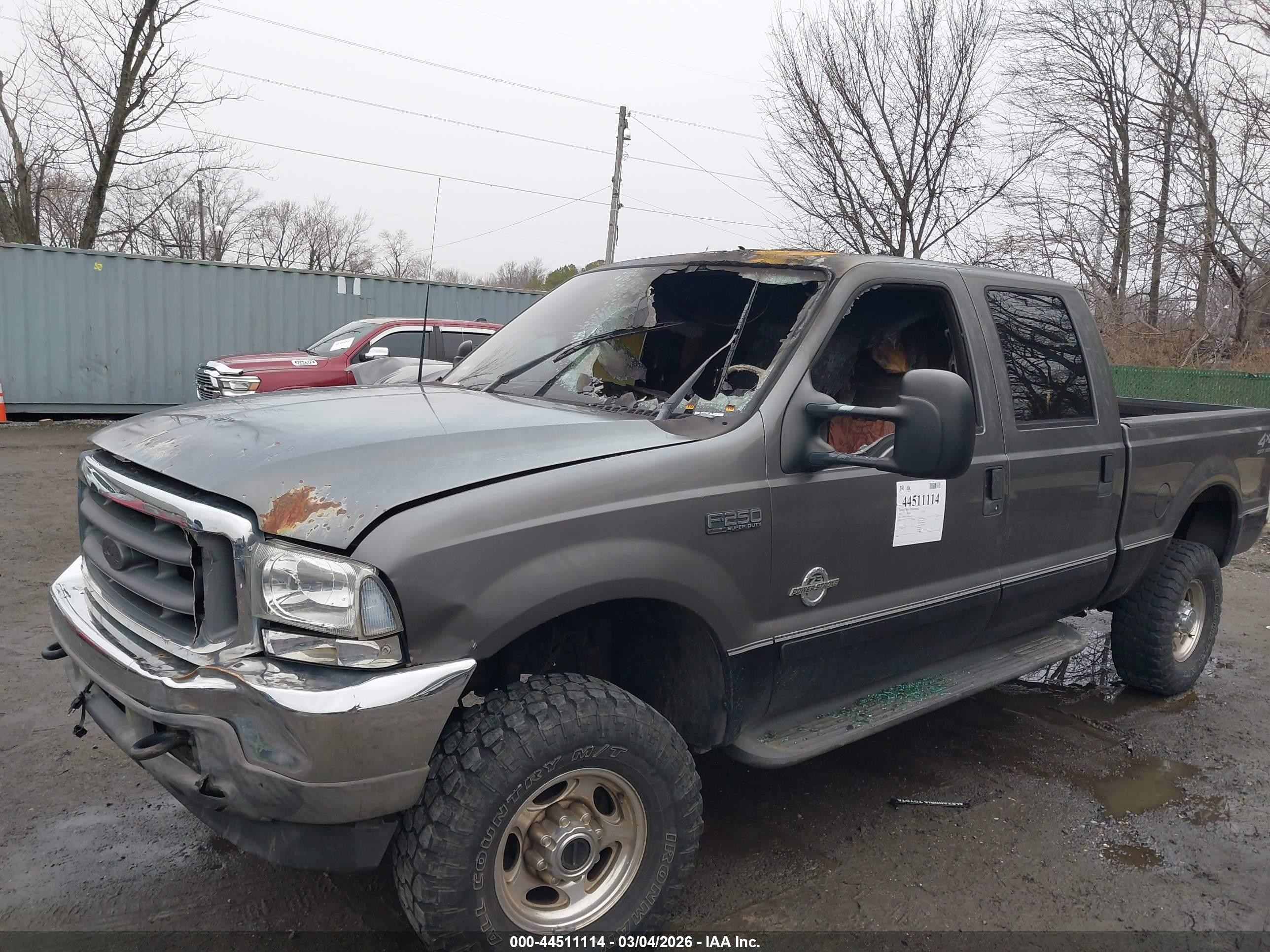 2002 Ford F-250 Lariat/xl/xlt Gray vin: 1FTNW21F42ED47873