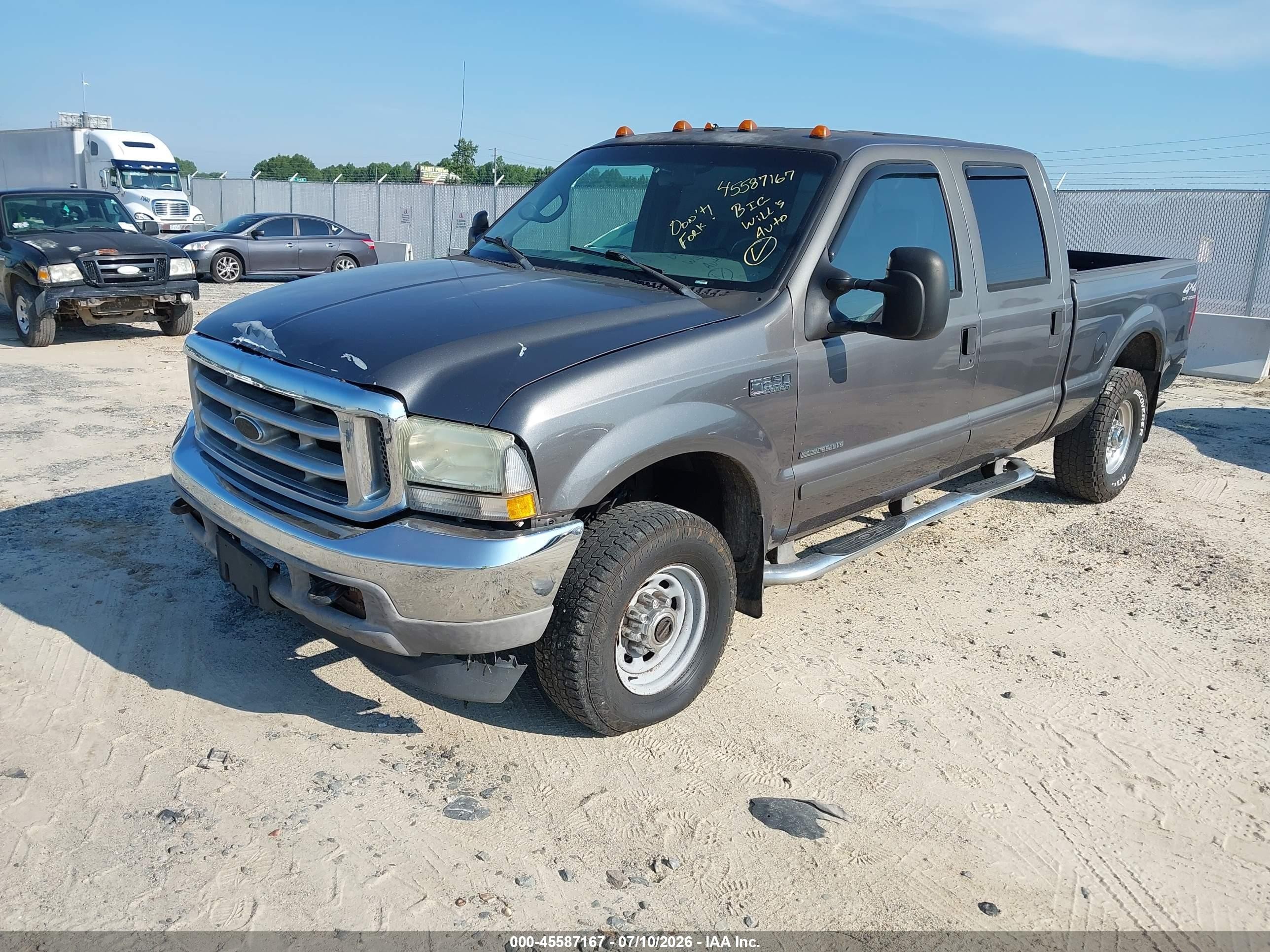 2002 Ford F-250 Lariat/xl/xlt Серый vin: 1FTNW21F52ED15515