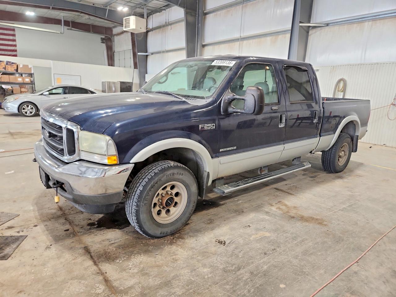 2002 Ford F250 Super Duty Синий vin: 1FTNW21F62EB94056
