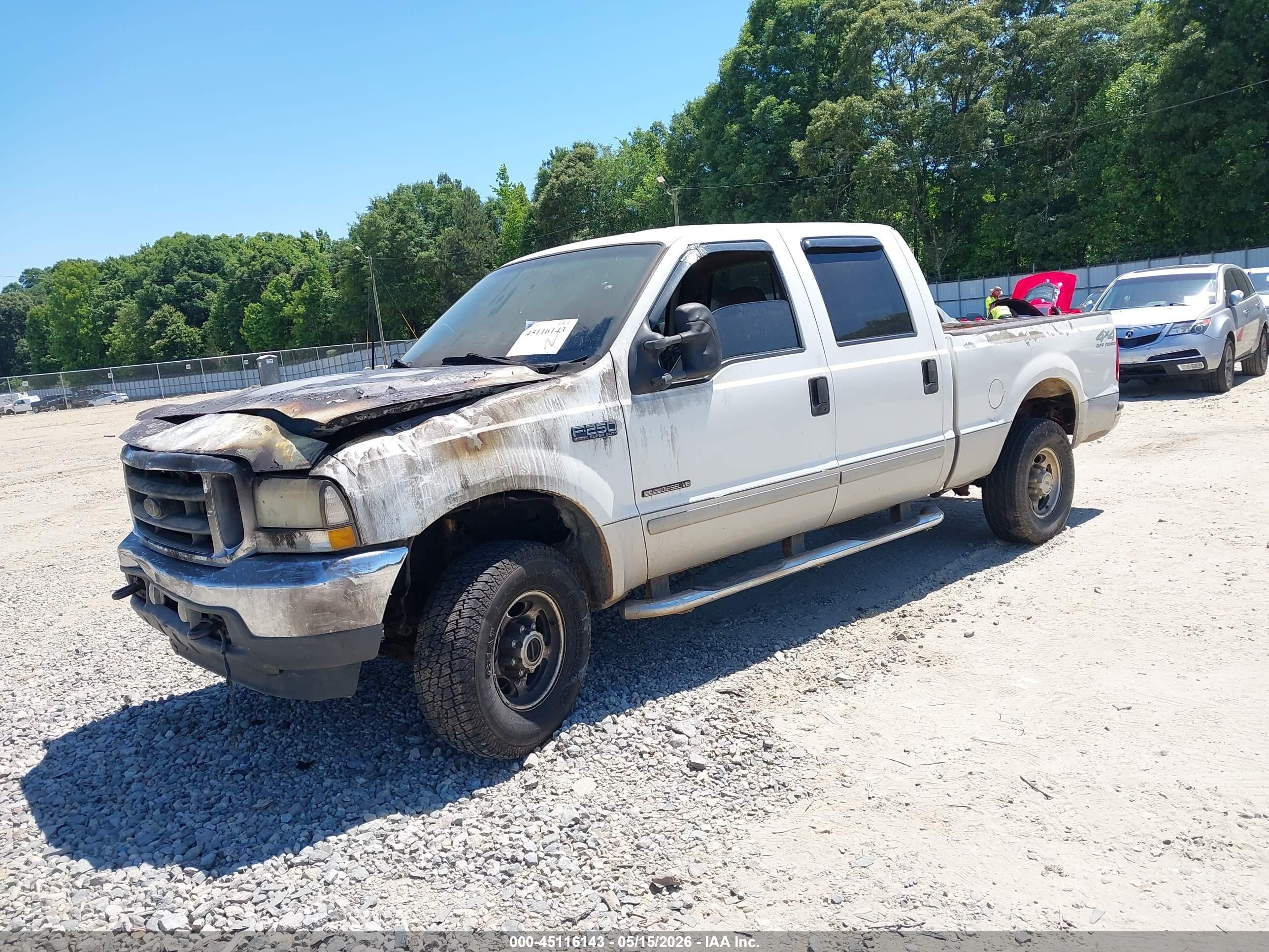 2002 Ford F-250 Lariat/xl/xlt White vin: 1FTNW21F72EA22246