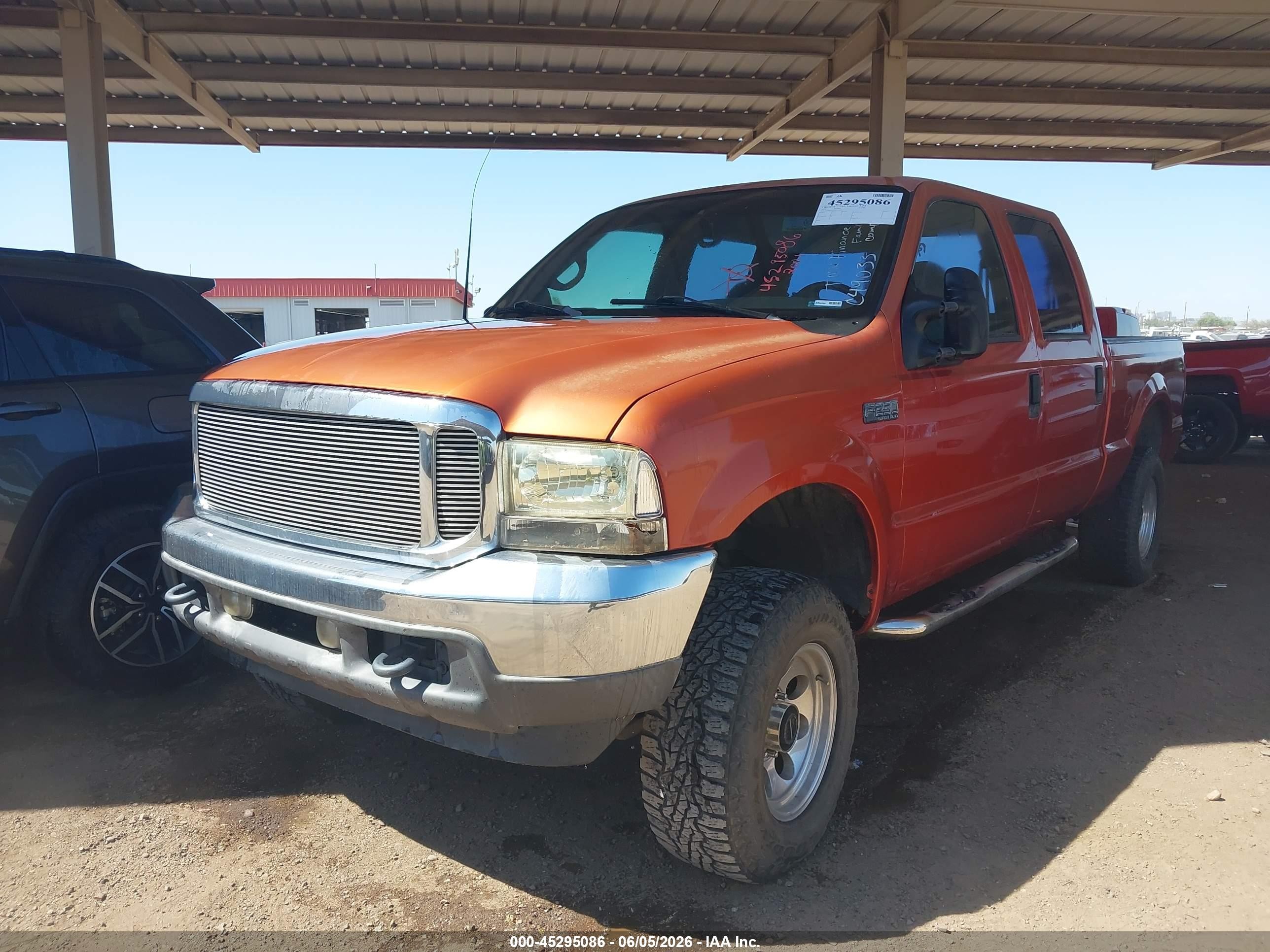 2001 Ford F-250 Lariat/xl/xlt Orange vin: 1FTNW21F91EC49033