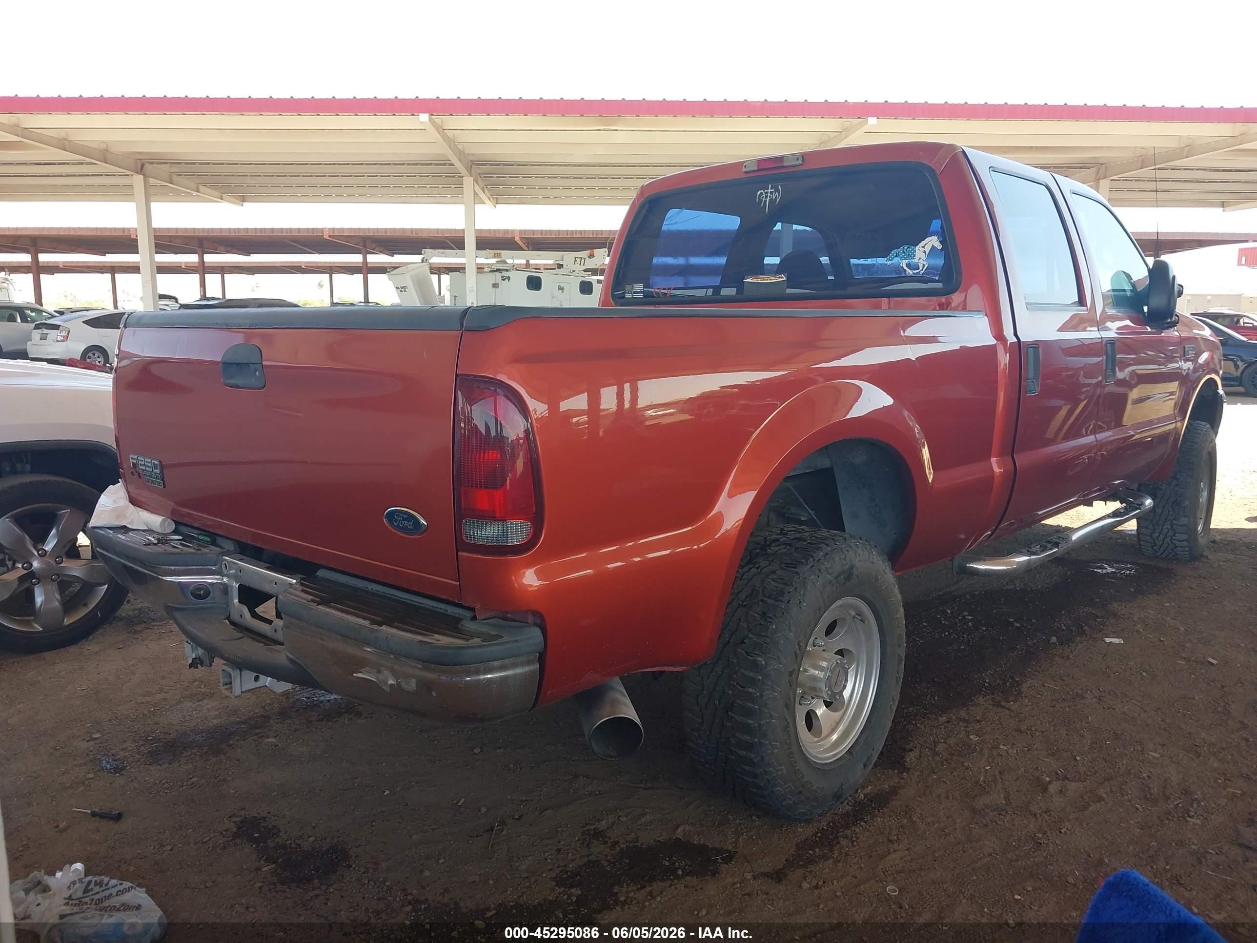 2001 Ford F-250 Lariat/xl/xlt Orange vin: 1FTNW21F91EC49033