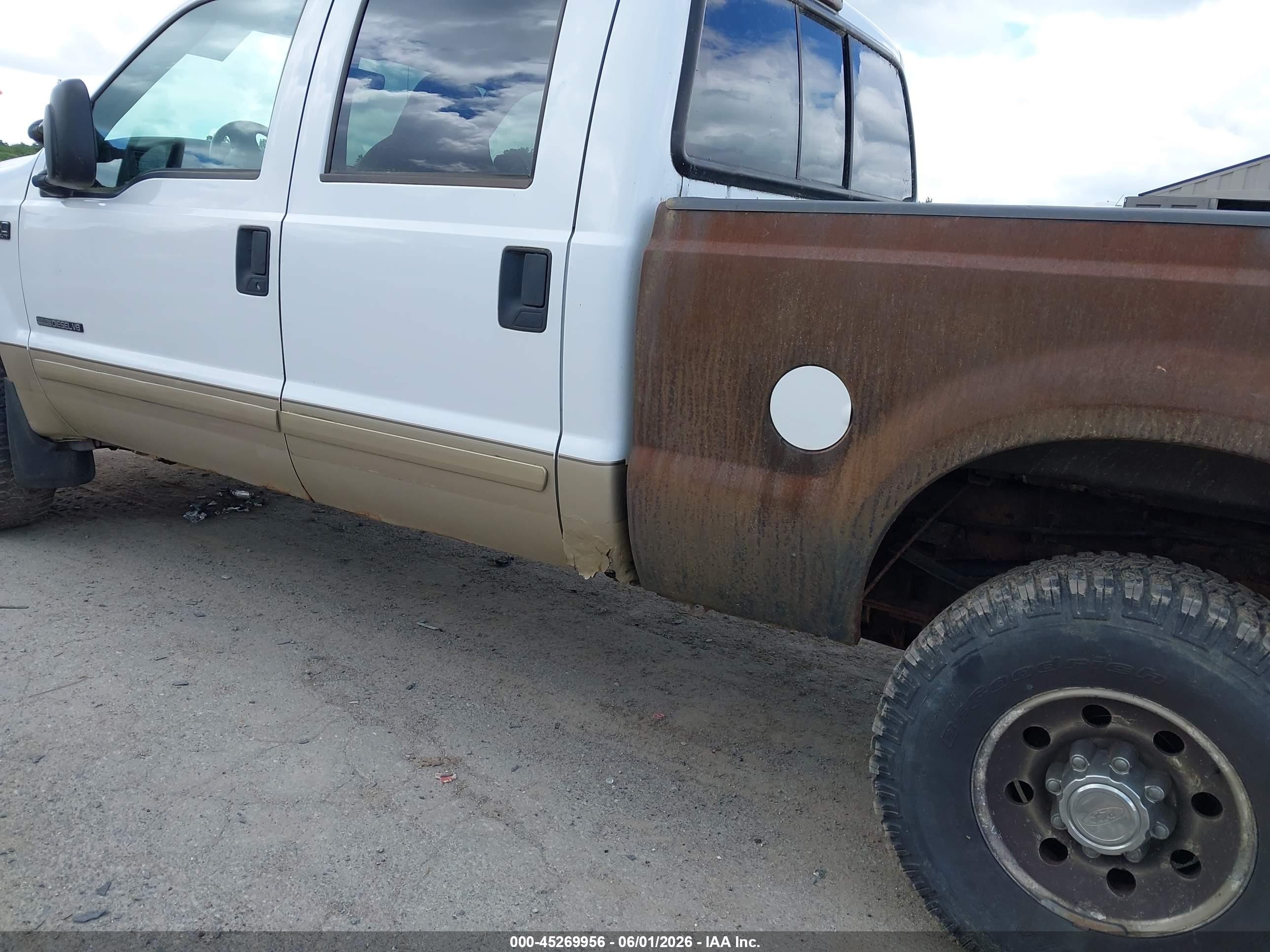2001 Ford F-250 Lariat/xl/xlt White vin: 1FTNW21F91ED55174