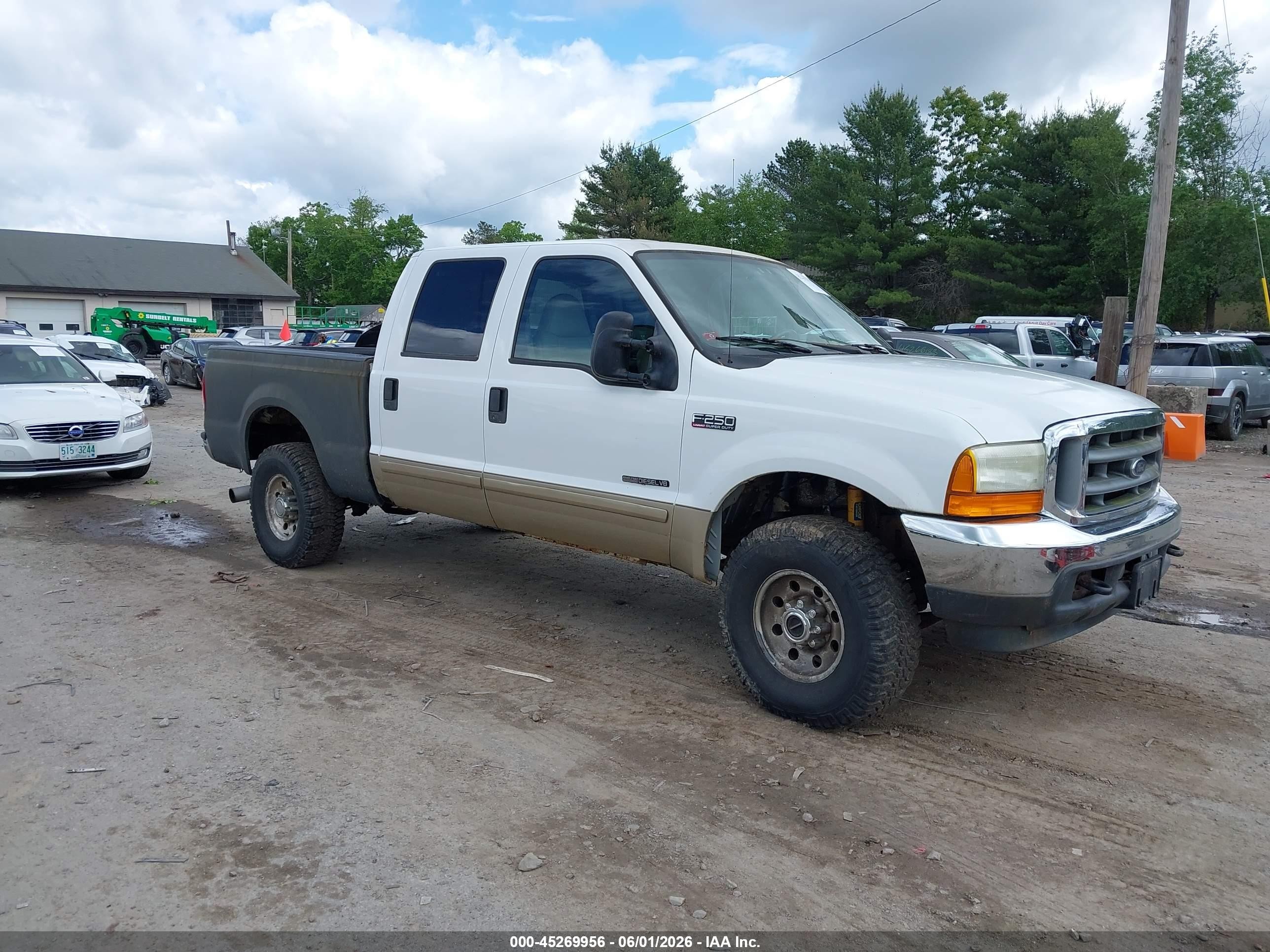 2001 Ford F-250 Lariat/xl/xlt White vin: 1FTNW21F91ED55174