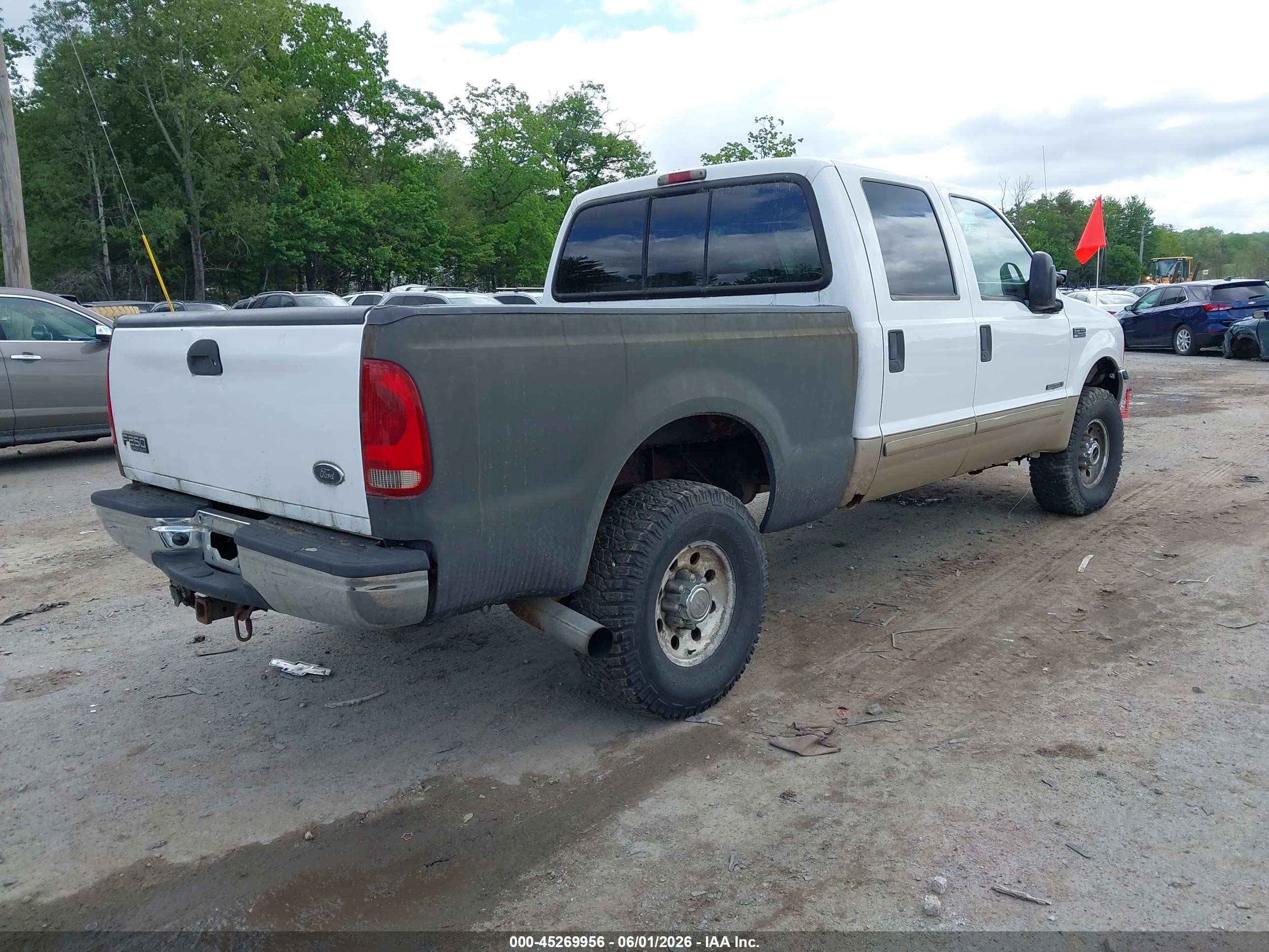 2001 Ford F-250 Lariat/xl/xlt White vin: 1FTNW21F91ED55174