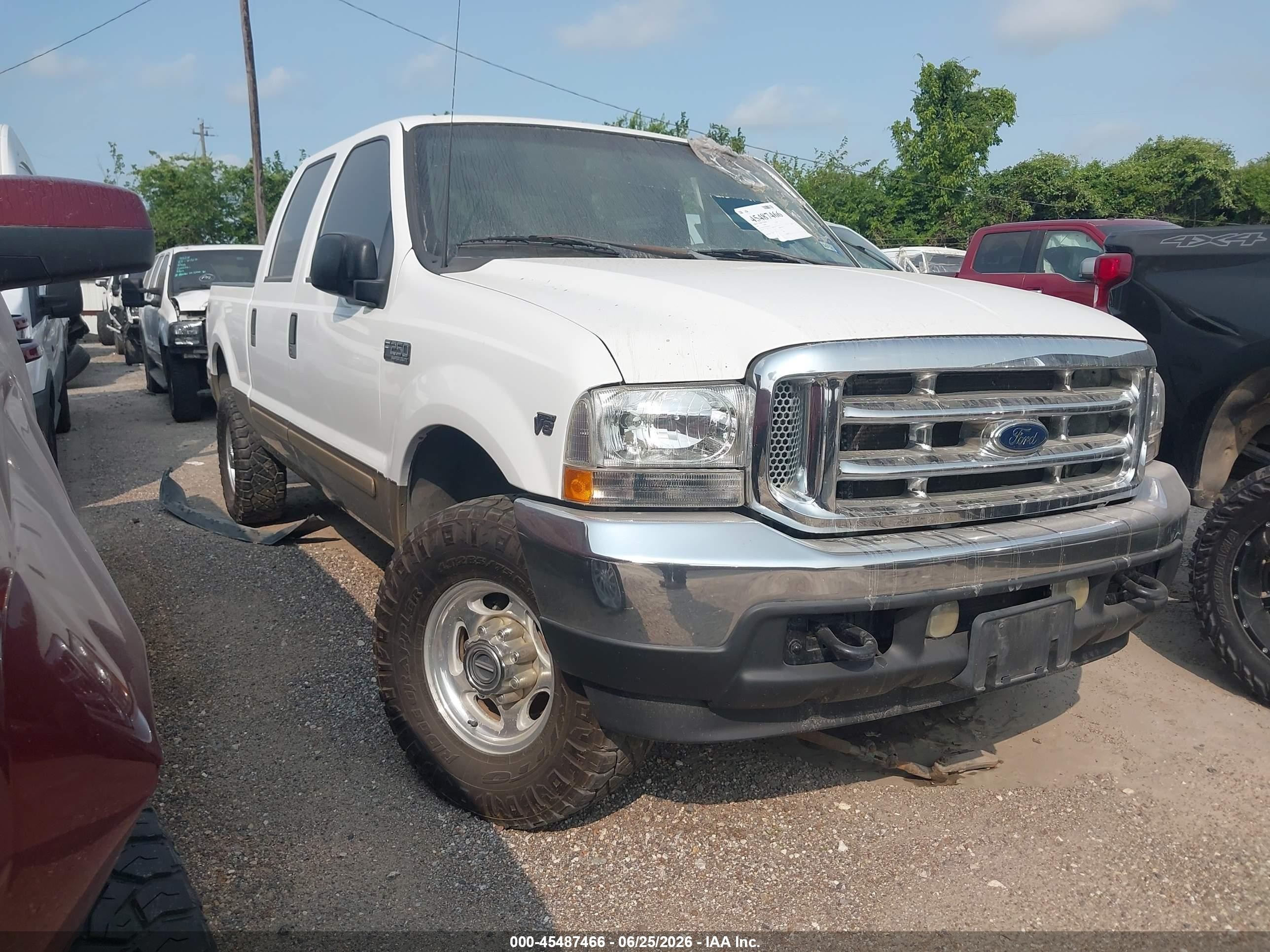 2001 Ford F-250 Lariat/xl/xlt White vin: 1FTNW21L01EC20235