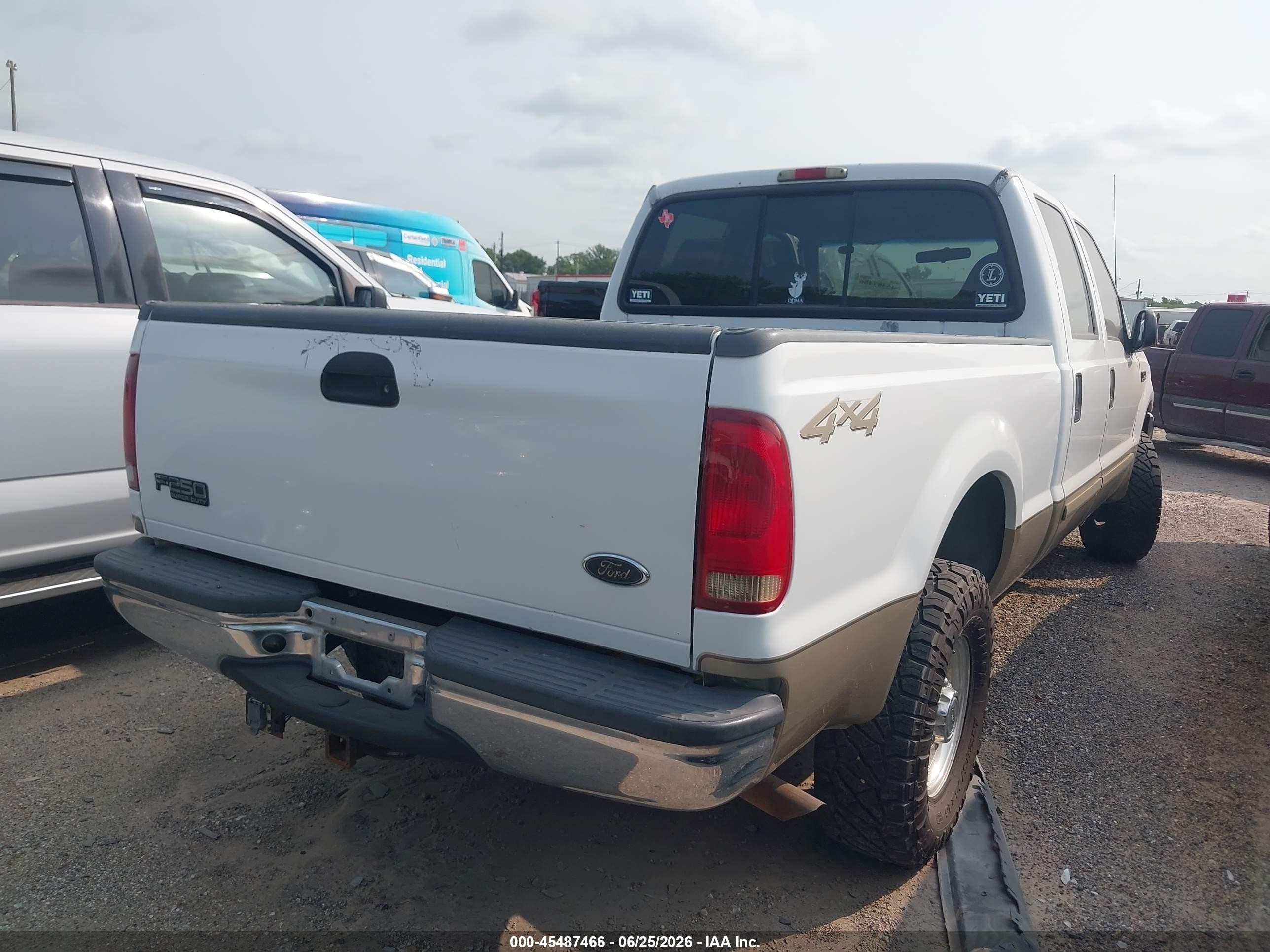 2001 Ford F-250 Lariat/xl/xlt White vin: 1FTNW21L01EC20235