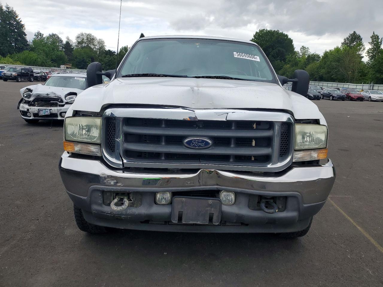 2003 Ford F250 Super Duty White vin: 1FTNW21L03ED52785