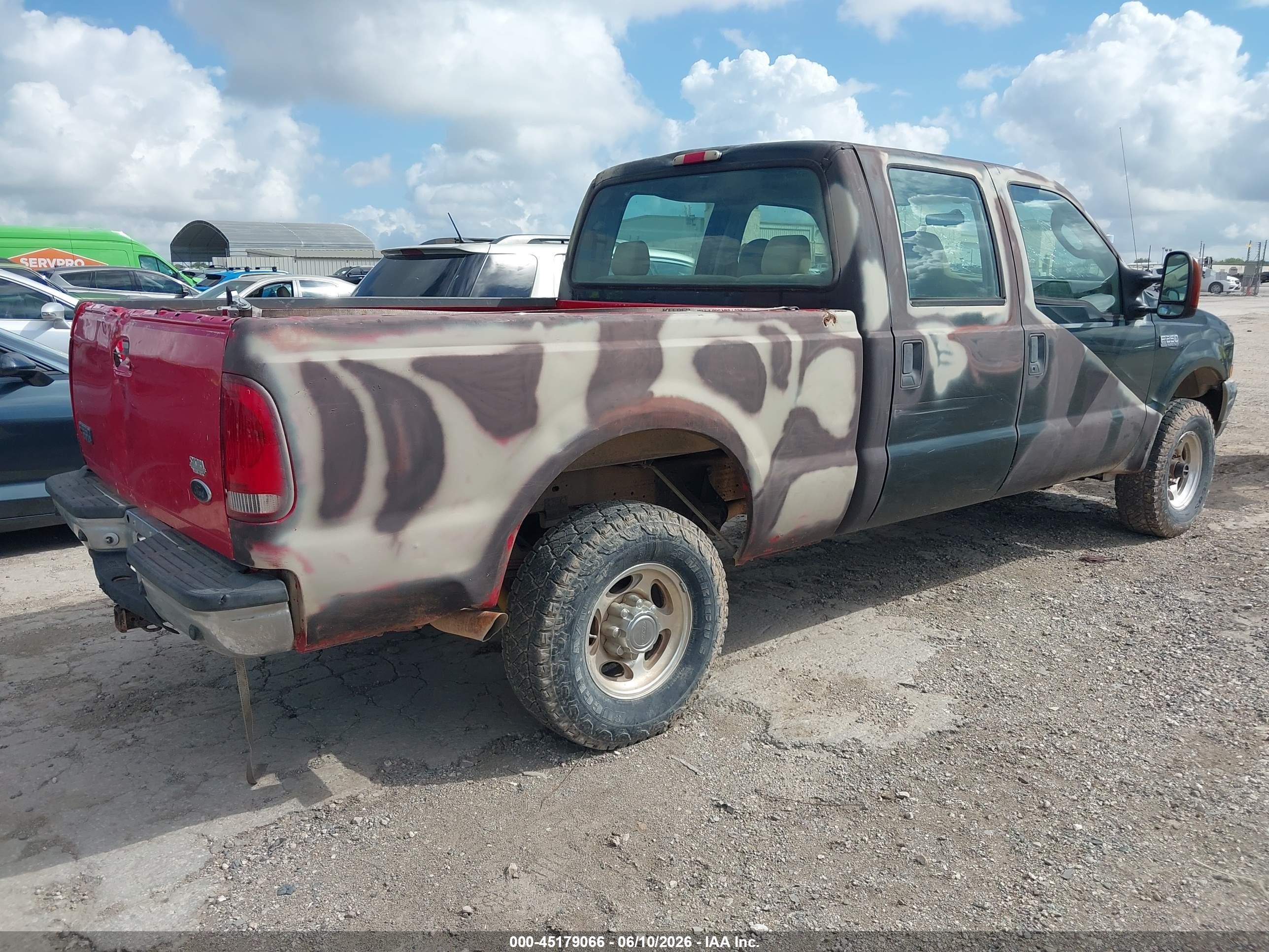 2004 Ford F-250 Lariat/xl/xlt Green vin: 1FTNW21L04EB09995