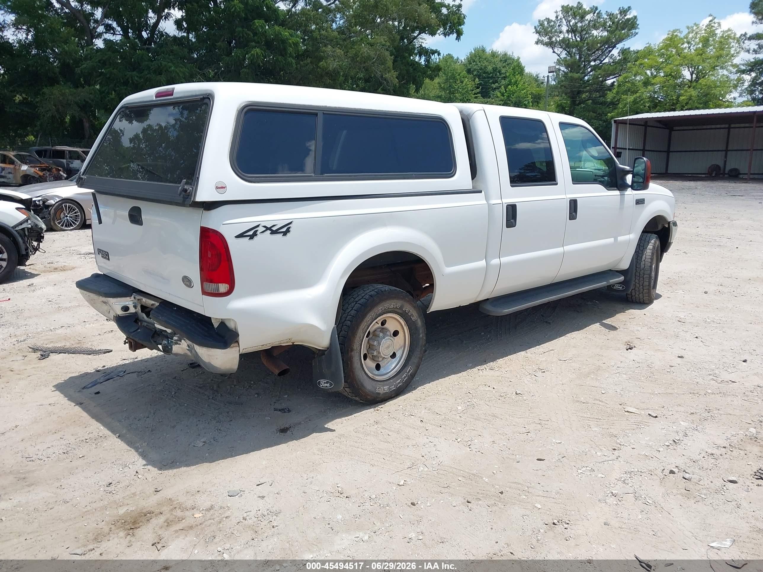 2004 Ford F-250 Lariat/xl/xlt White vin: 1FTNW21L04ED56367