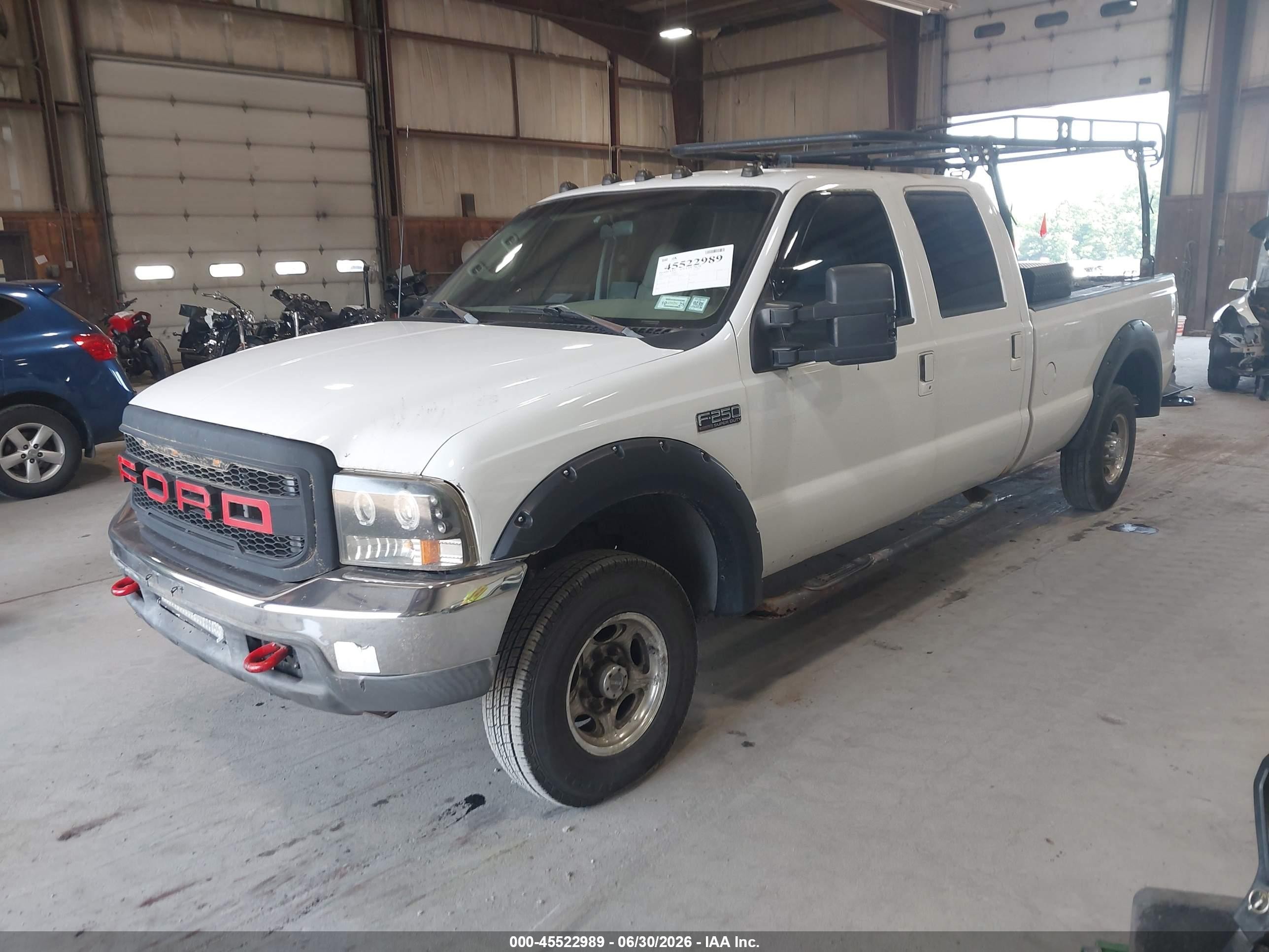 2001 Ford F-250 Lariat/xl/xlt Белый vin: 1FTNW21L61EB88407