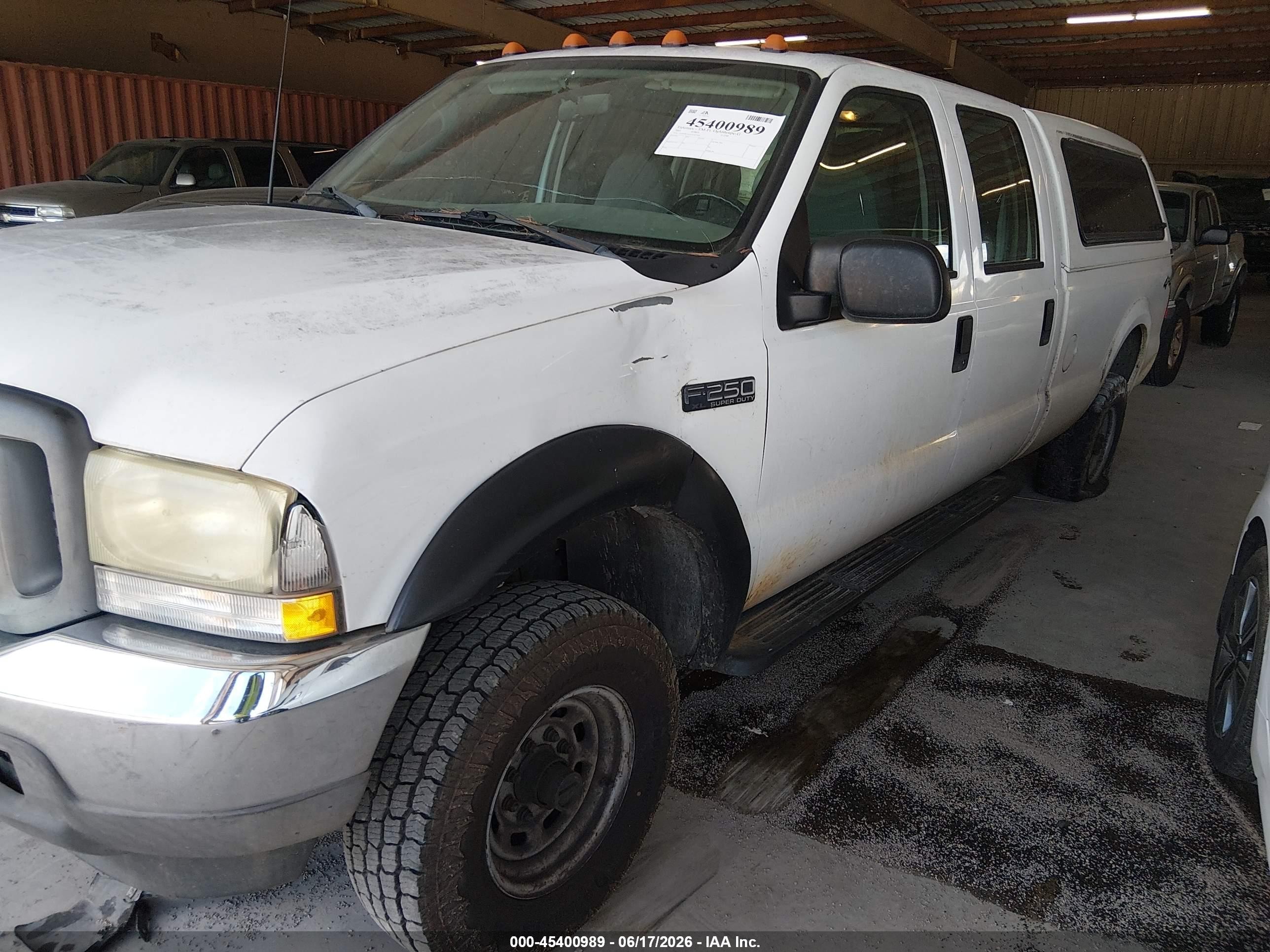 2003 Ford F-250 Lariat/xl/xlt White vin: 1FTNW21L63EA07910