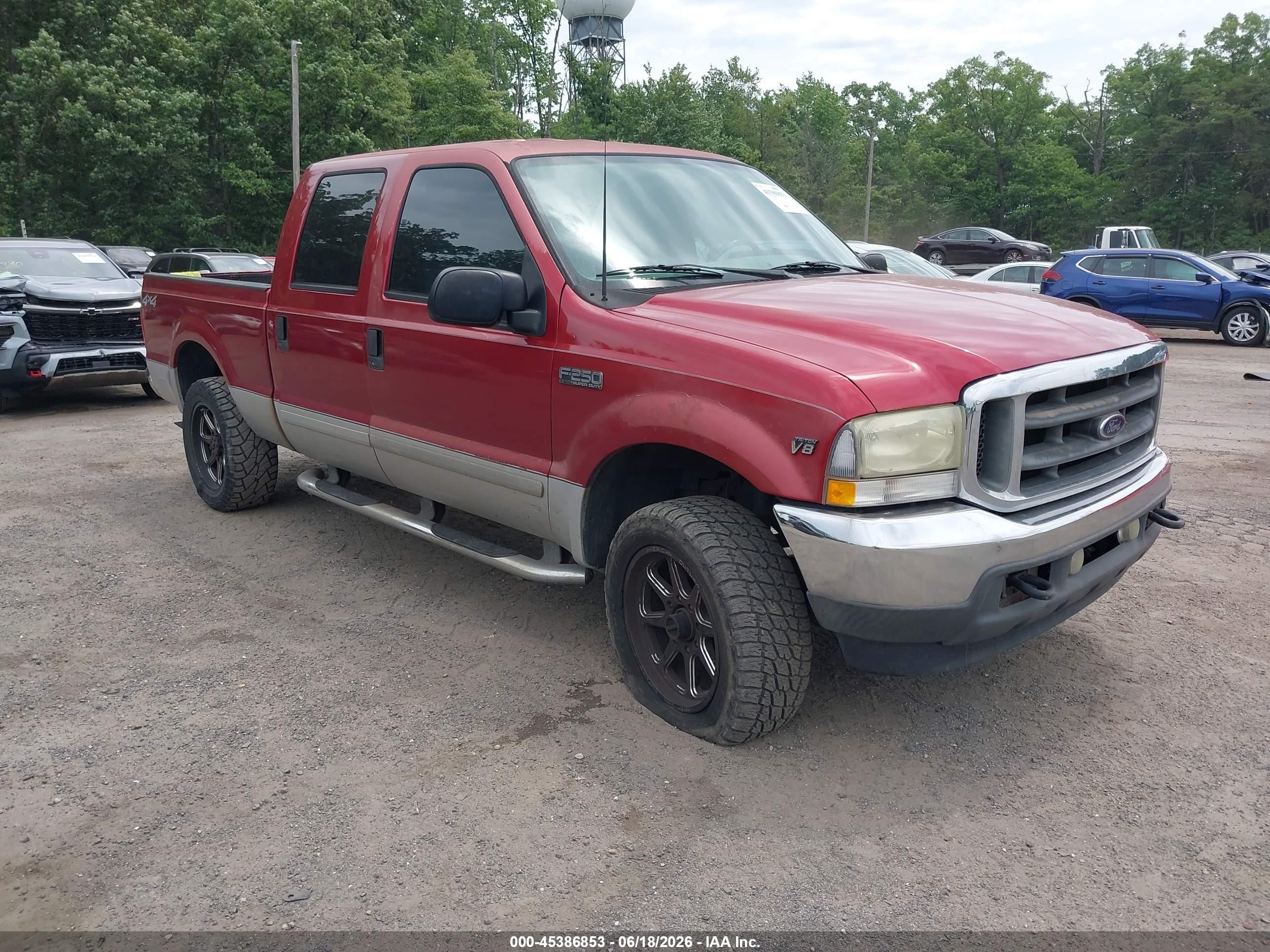 2002 Ford F-250 Lariat/xl/xlt Red vin: 1FTNW21L92EB05442