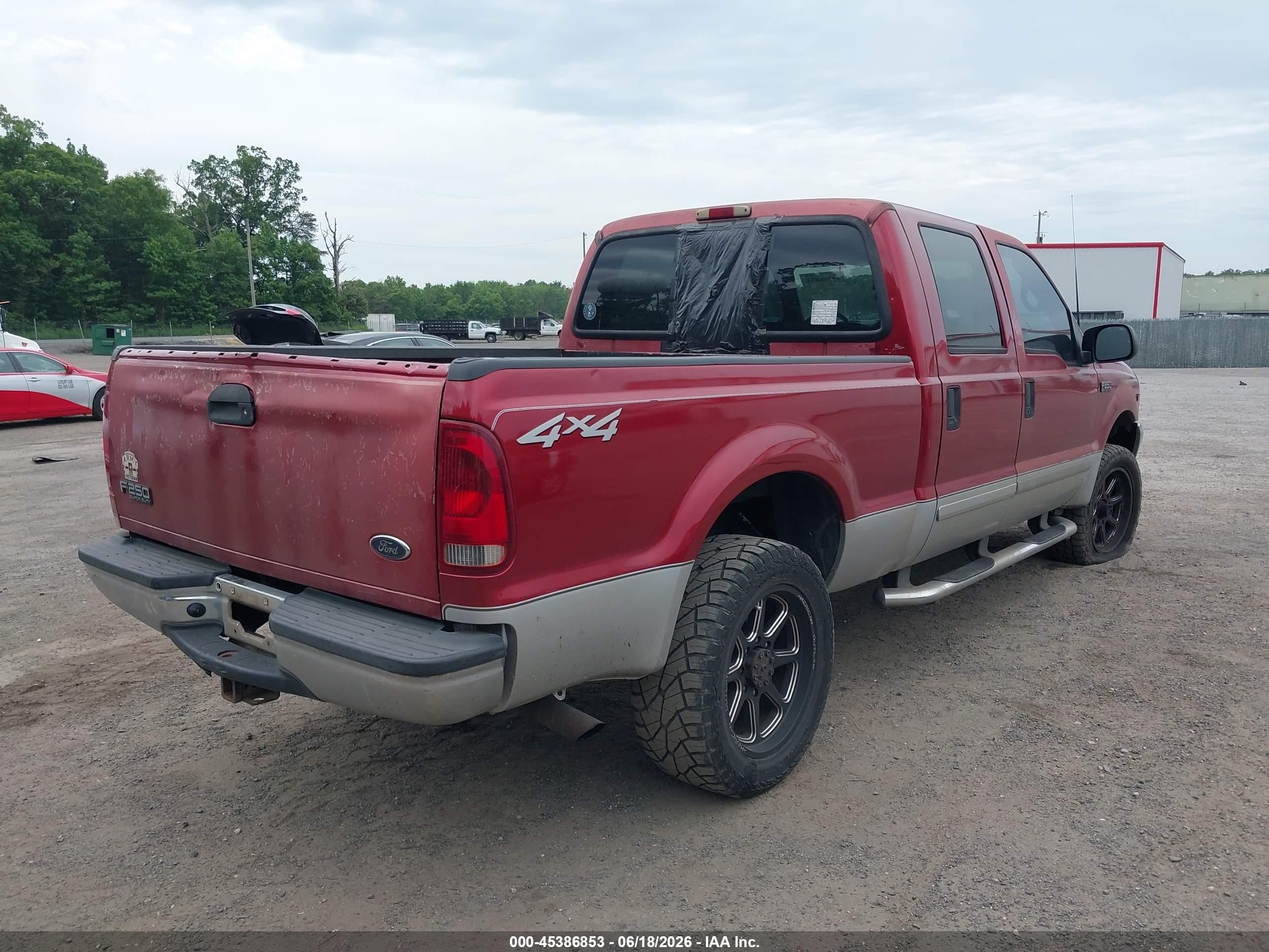 2002 Ford F-250 Lariat/xl/xlt Red vin: 1FTNW21L92EB05442