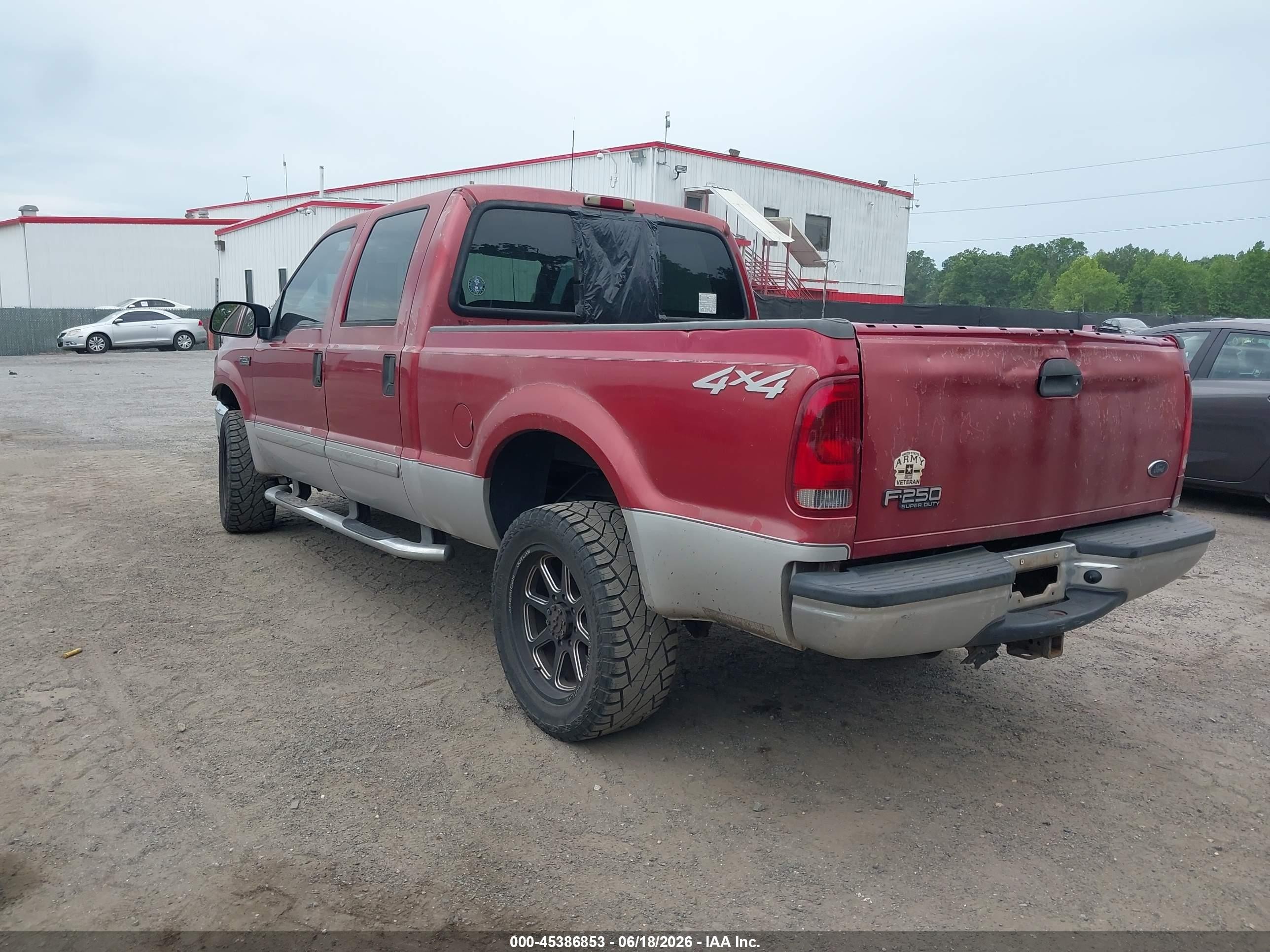 2002 Ford F-250 Lariat/xl/xlt Red vin: 1FTNW21L92EB05442
