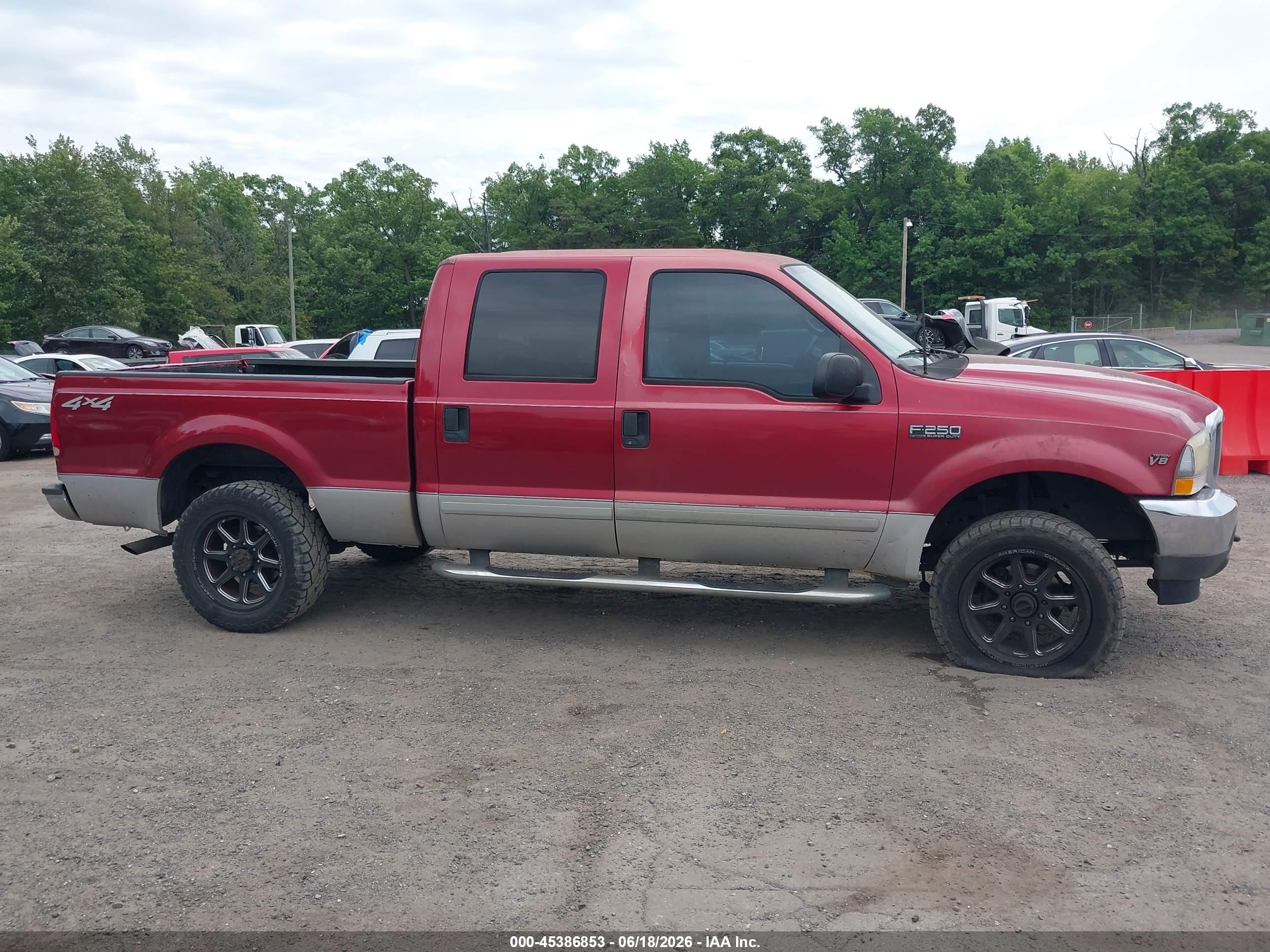 2002 Ford F-250 Lariat/xl/xlt Red vin: 1FTNW21L92EB05442