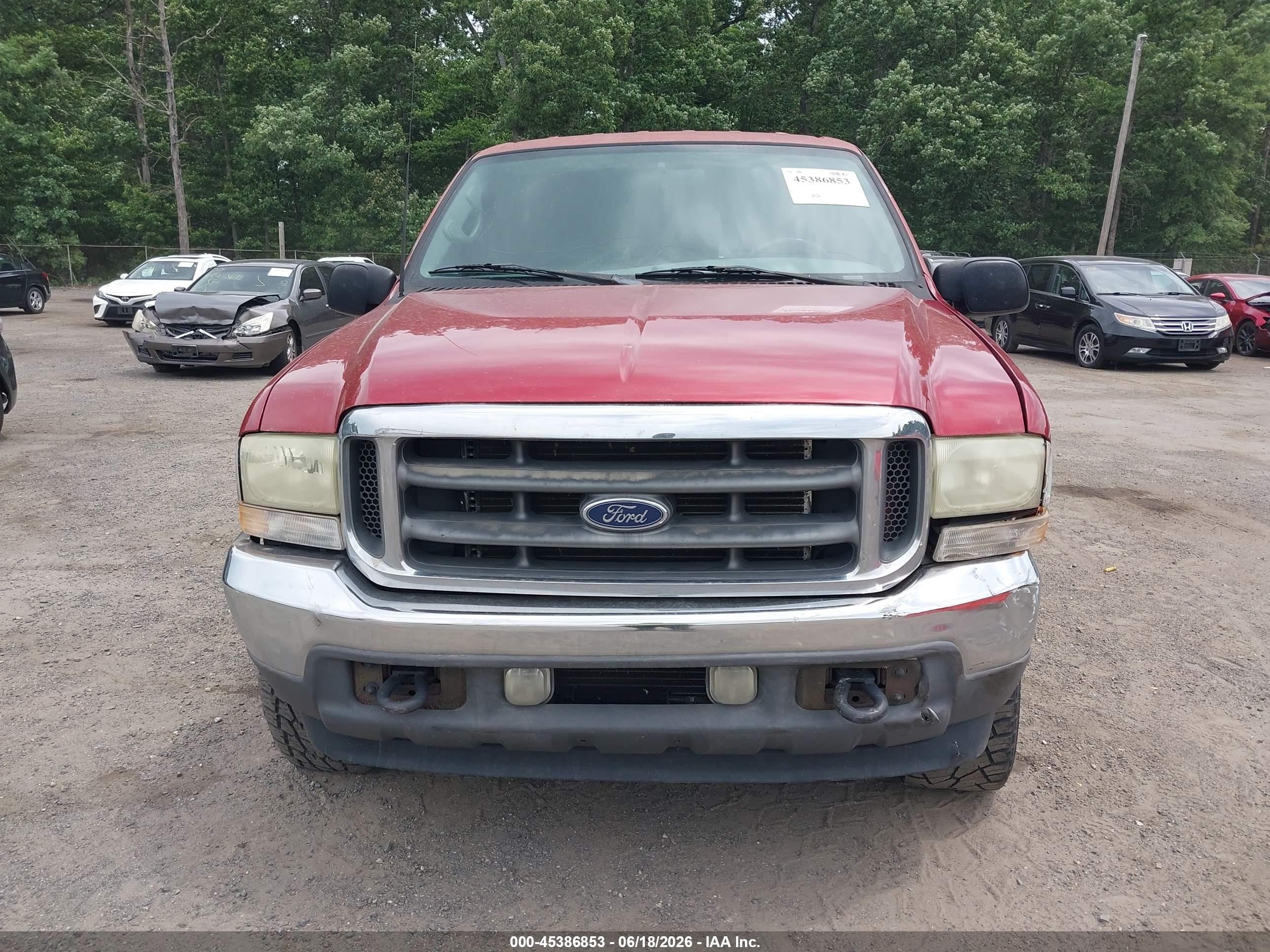 2002 Ford F-250 Lariat/xl/xlt Red vin: 1FTNW21L92EB05442