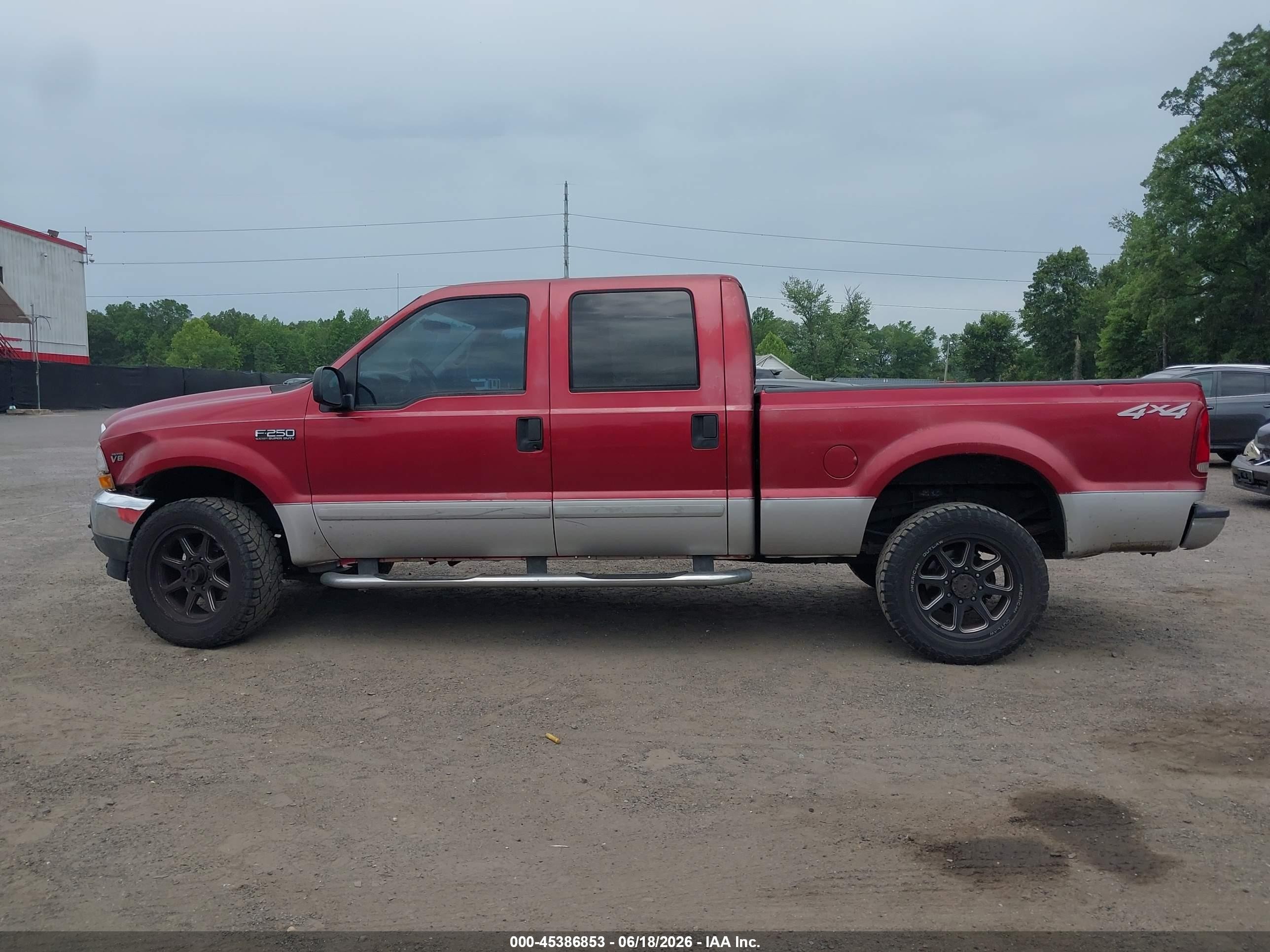 2002 Ford F-250 Lariat/xl/xlt Red vin: 1FTNW21L92EB05442