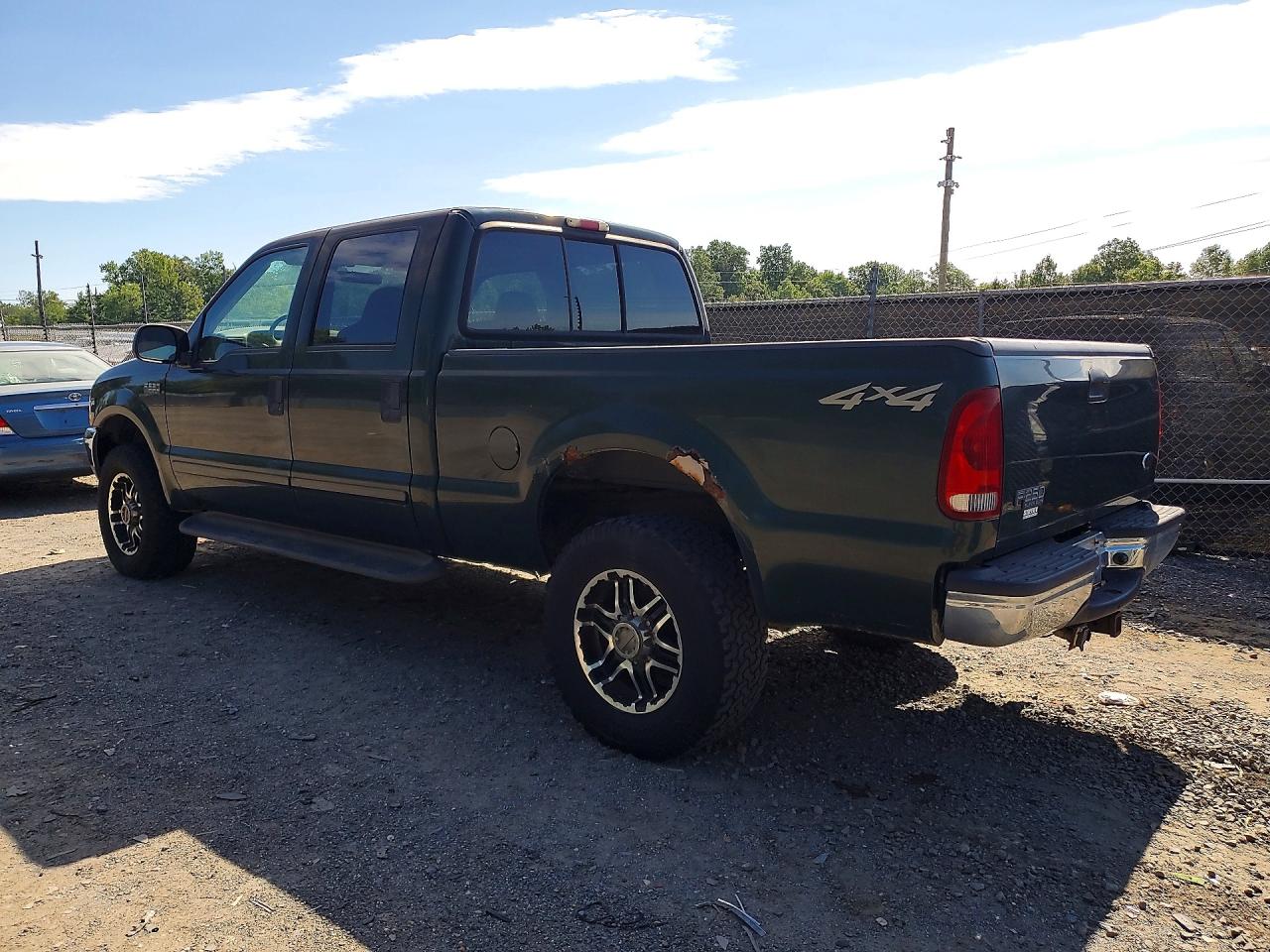 2002 Ford F250 Super Duty Green vin: 1FTNW21LX2EA17791
