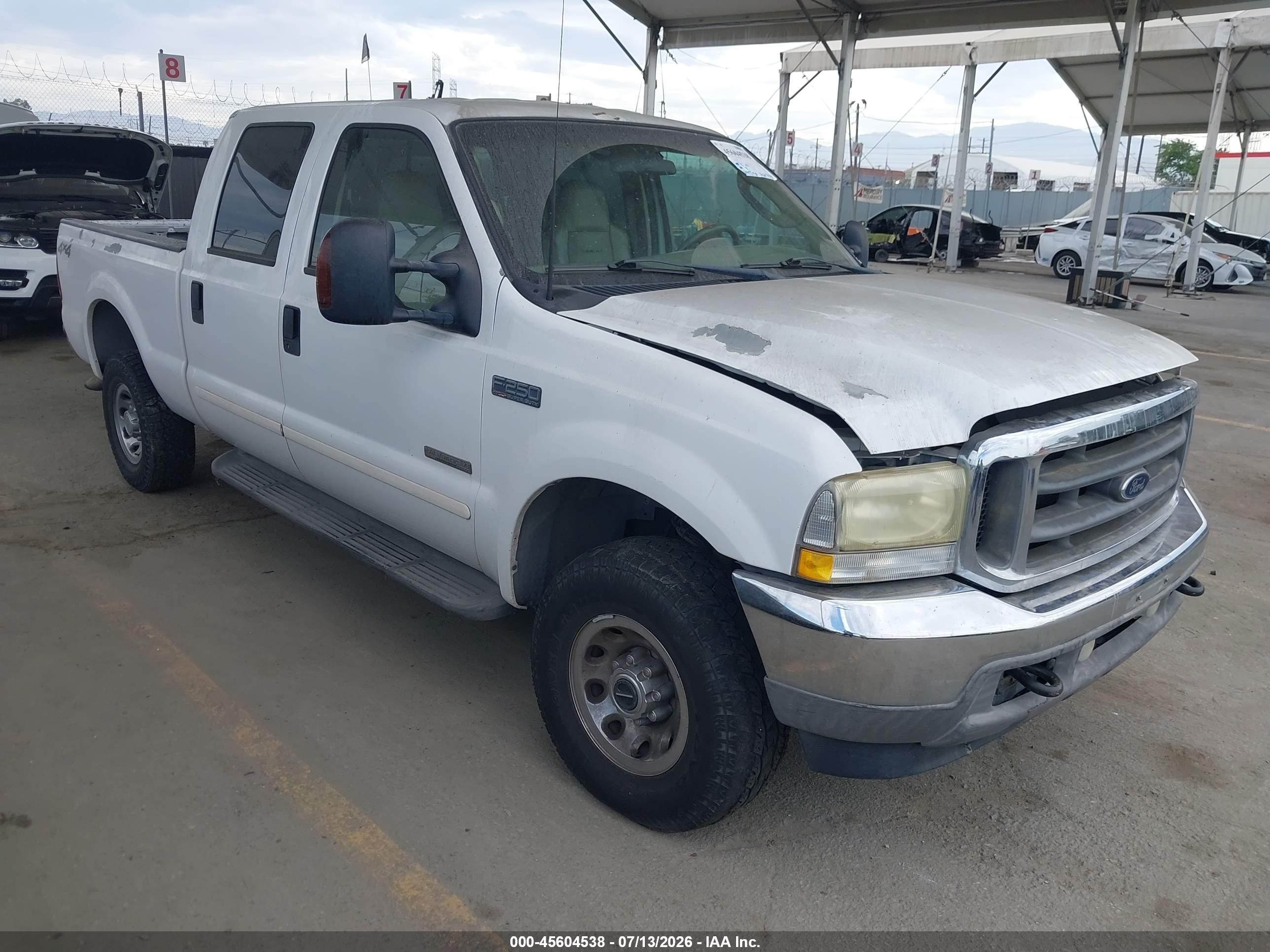 2003 Ford F-250 Lariat/xl/xlt White vin: 1FTNW21P03EB82253