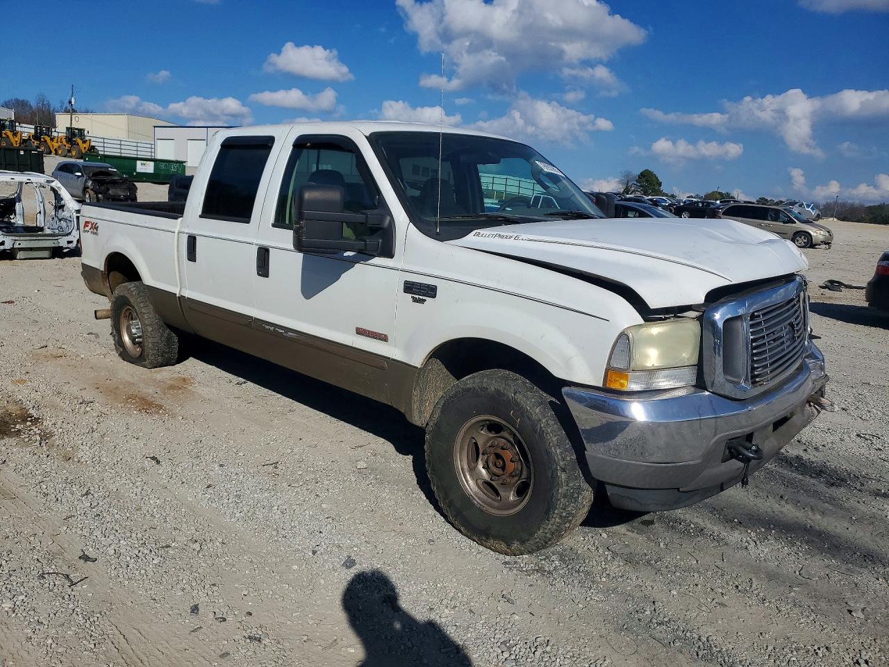 2004 Ford F250 Super Duty White vin: 1FTNW21P24EB48543